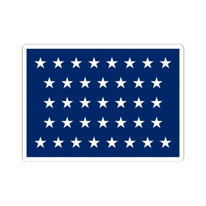 Naval jack of the United States 1867-1877 (United States) STICKER Vinyl Kiss-Cut Decal 6 Inch White - The Sticker Space