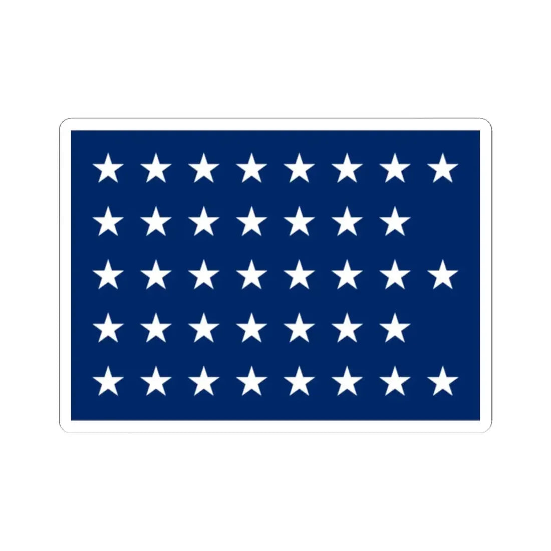 Naval jack of the United States 1877-1890 (United States) STICKER Vinyl Kiss-Cut Decal 2 Inch White - The Sticker Space