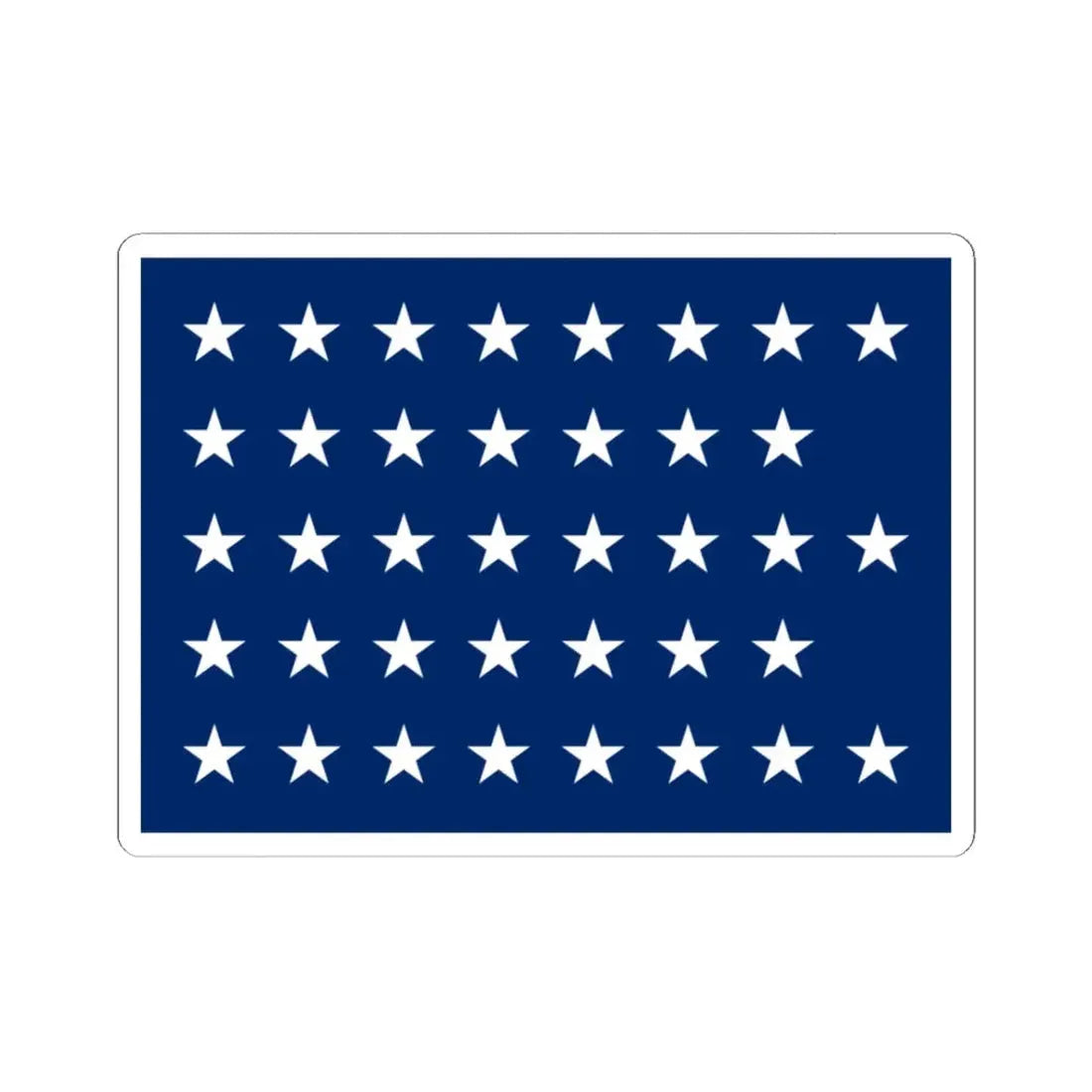 Naval jack of the United States 1877-1890 (United States) STICKER Vinyl Kiss-Cut Decal 3 Inch White - The Sticker Space