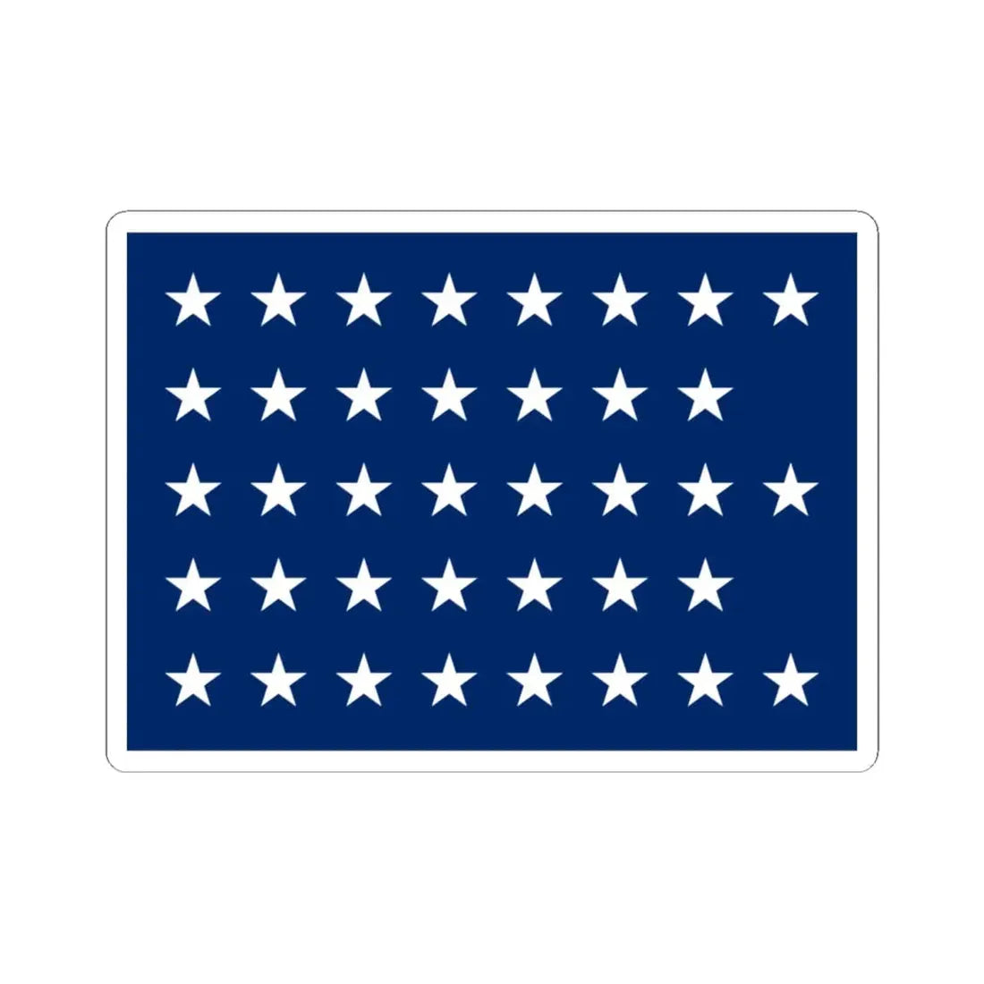 Naval jack of the United States 1877-1890 (United States) STICKER Vinyl Kiss-Cut Decal 4 Inch White - The Sticker Space