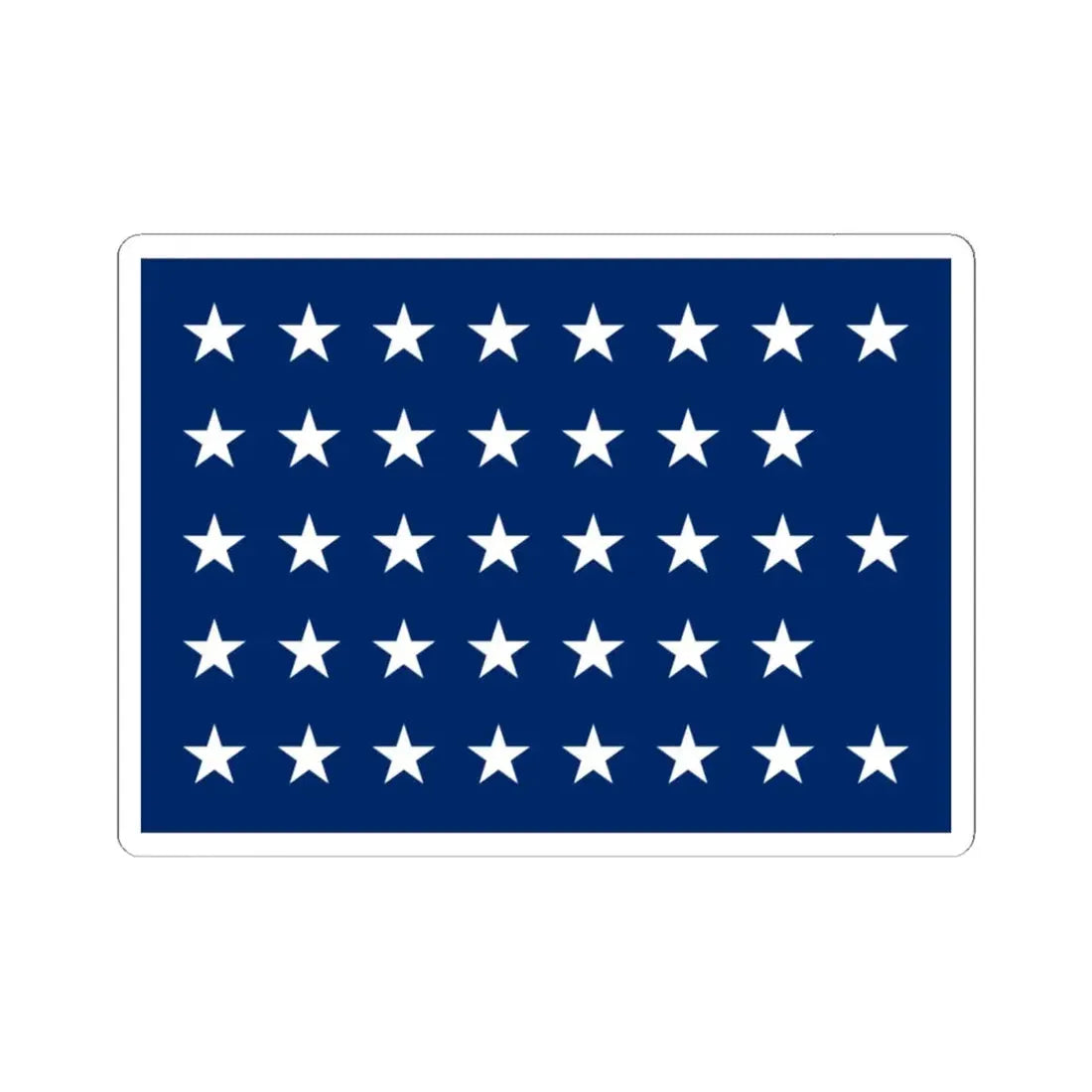 Naval jack of the United States 1877-1890 (United States) STICKER Vinyl Kiss-Cut Decal 6 Inch White - The Sticker Space