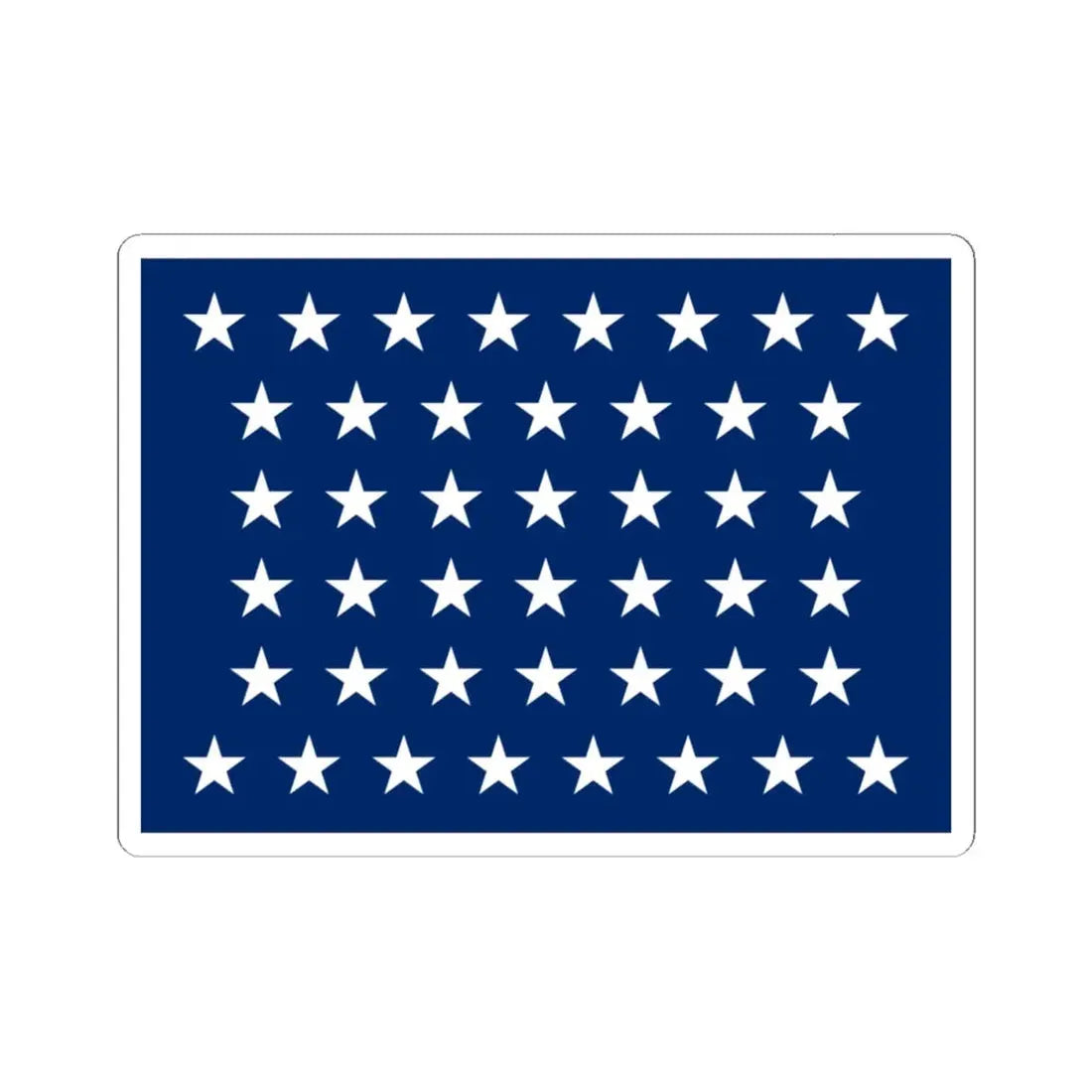 Naval jack of the United States 1891-1896 (United States) STICKER Vinyl Kiss-Cut Decal 6 Inch White - The Sticker Space