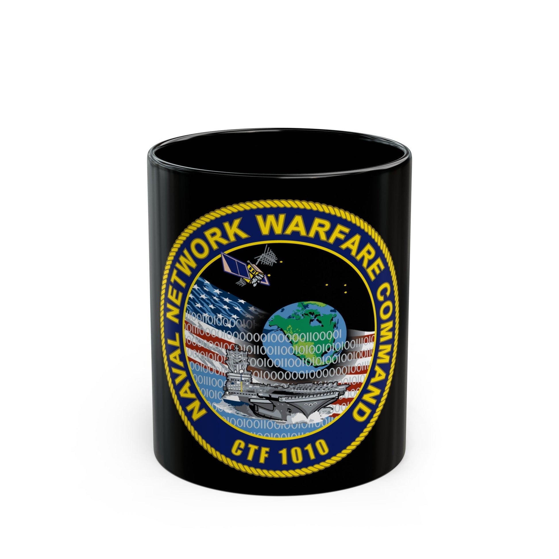 Naval Network Warfare Command CFT 1010 (U.S. Navy) Black Coffee Mug-11oz-The Sticker Space