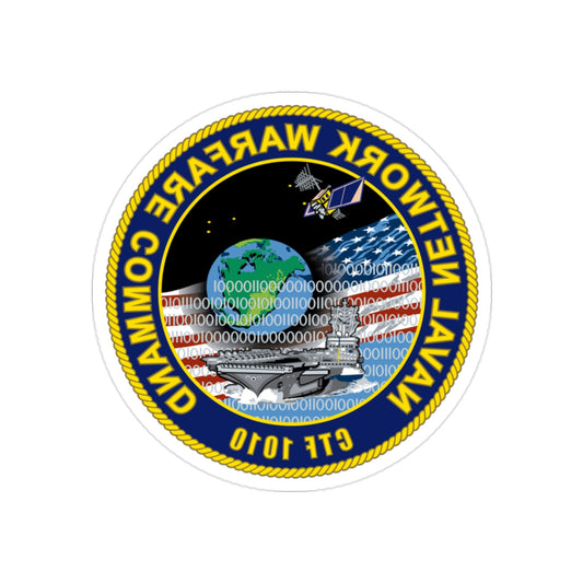 Naval Network Warfare Command CFT 1010 (U.S. Navy) REVERSE PRINT Transparent STICKER-2" × 2"-The Sticker Space