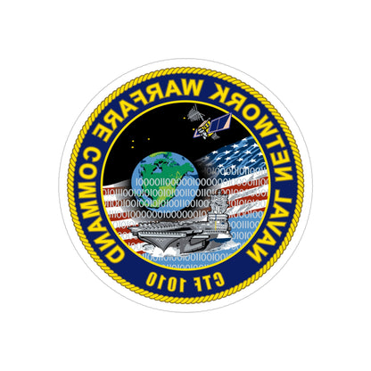 Naval Network Warfare Command CFT 1010 (U.S. Navy) REVERSE PRINT Transparent STICKER-5" × 5"-The Sticker Space