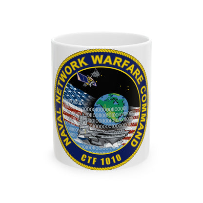 Naval Network Warfare Command CFT 1010 (U.S. Navy) White Coffee Mug-11oz-The Sticker Space