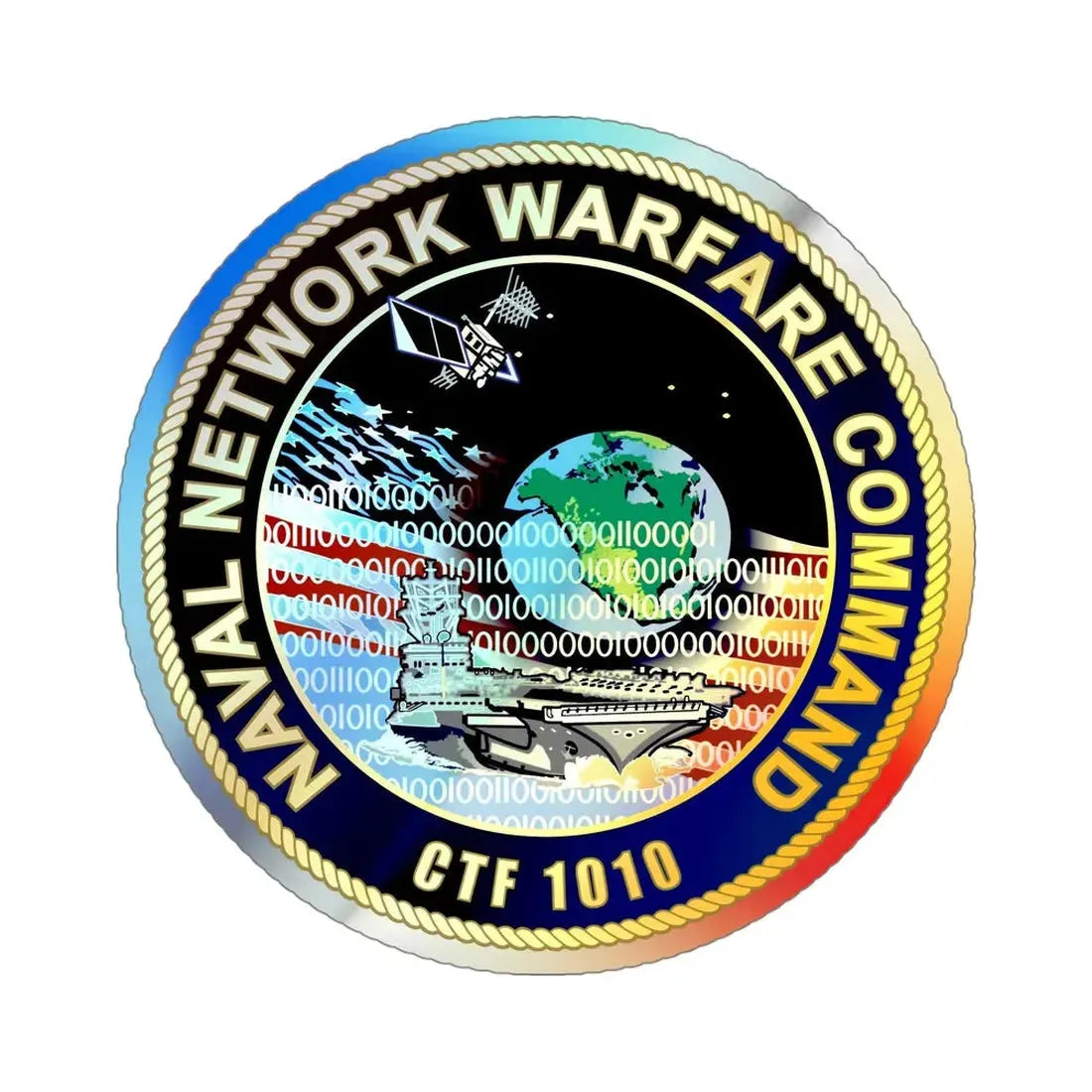 Naval Network Warfare Command CFT 1010 (U.S. Navy) Holographic STICKER Die-Cut Vinyl Decal - The Sticker Space