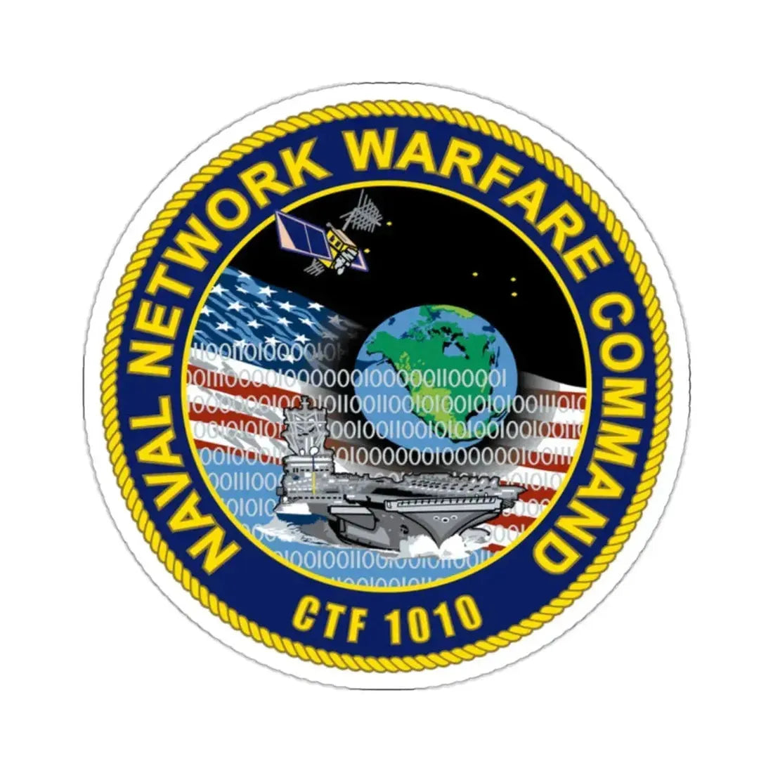 Naval Network Warfare Command CFT 1010 (U.S. Navy) STICKER Vinyl Kiss-Cut Decal 2 Inch White - The Sticker Space