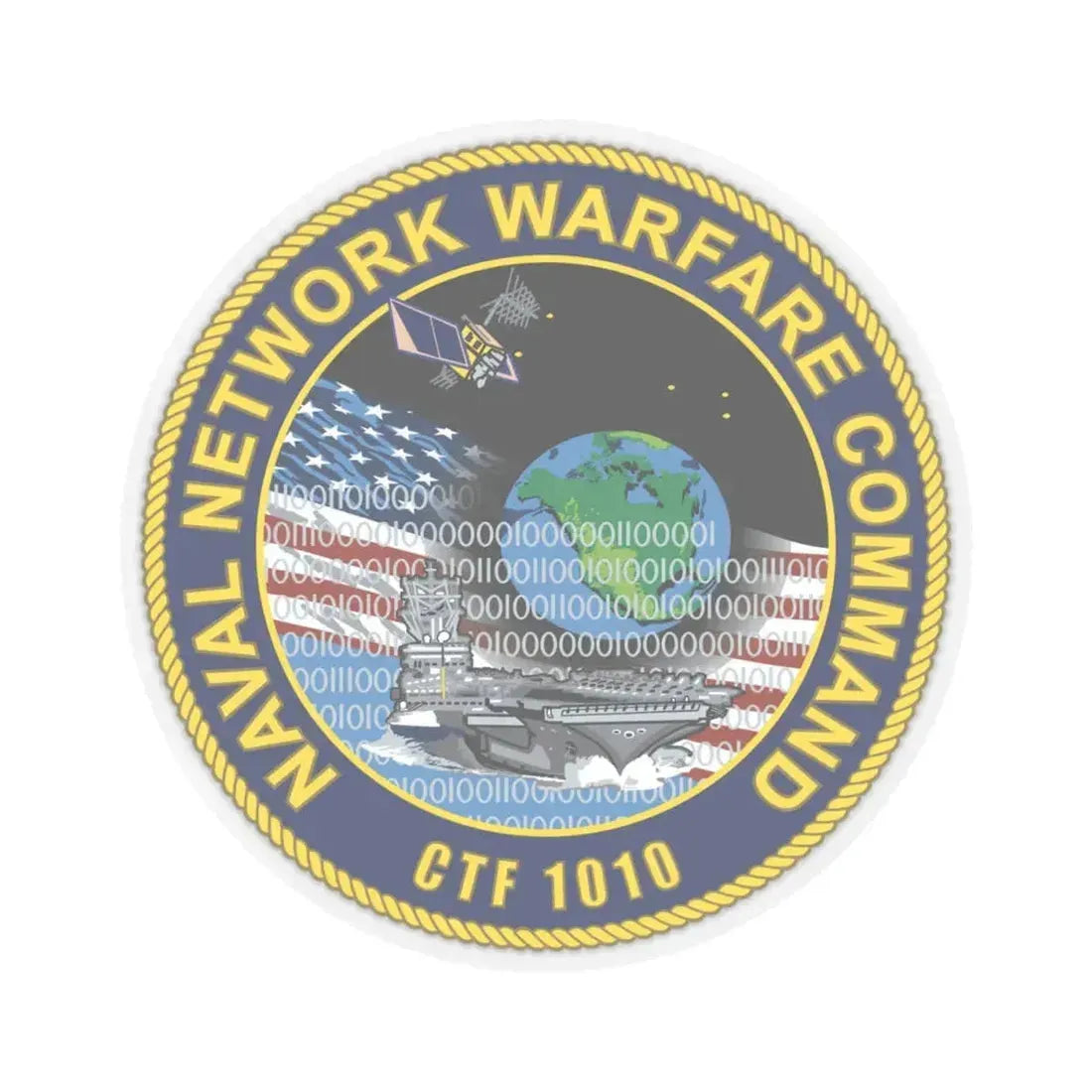 Naval Network Warfare Command CFT 1010 (U.S. Navy) STICKER Vinyl Kiss-Cut Decal 4 Inch Transparent - The Sticker Space