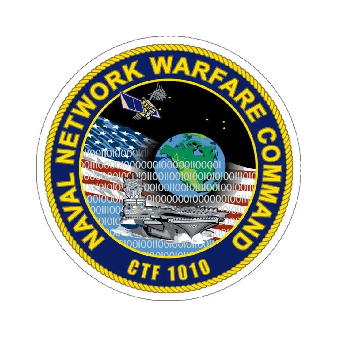 Naval Network Warfare Command CFT 1010 (U.S. Navy) STICKER Vinyl Kiss-Cut Decal 4 Inch White - The Sticker Space