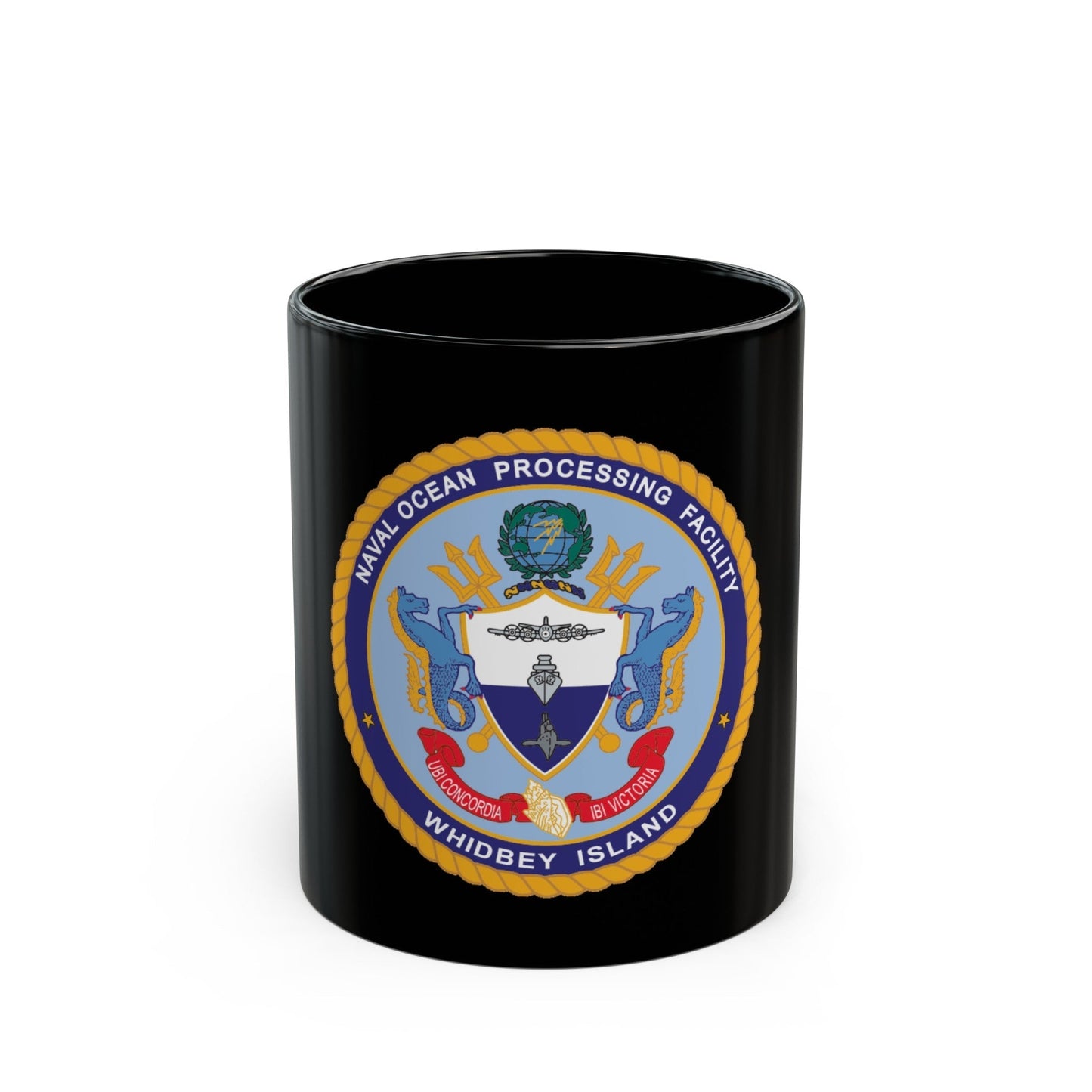 Naval Ocean Processing Facility Whidbey Island (U.S. Navy) Black Coffee Mug-11oz-The Sticker Space