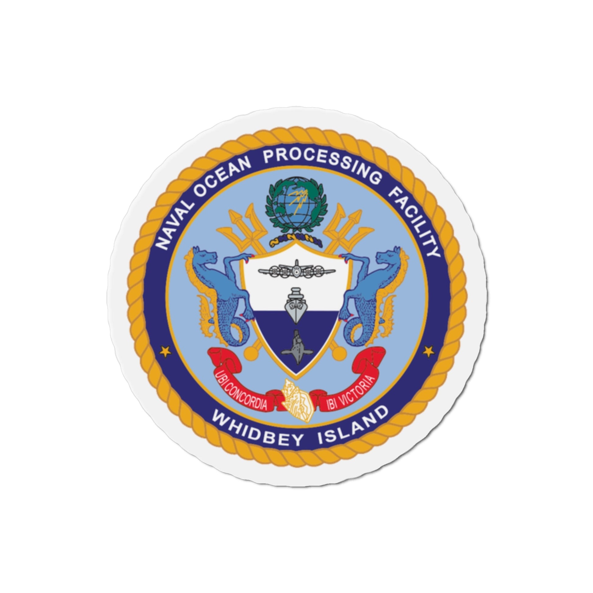 Naval Ocean Processing Facility Whidbey Island (U.S. Navy) Die-Cut Magnet-2" x 2"-The Sticker Space