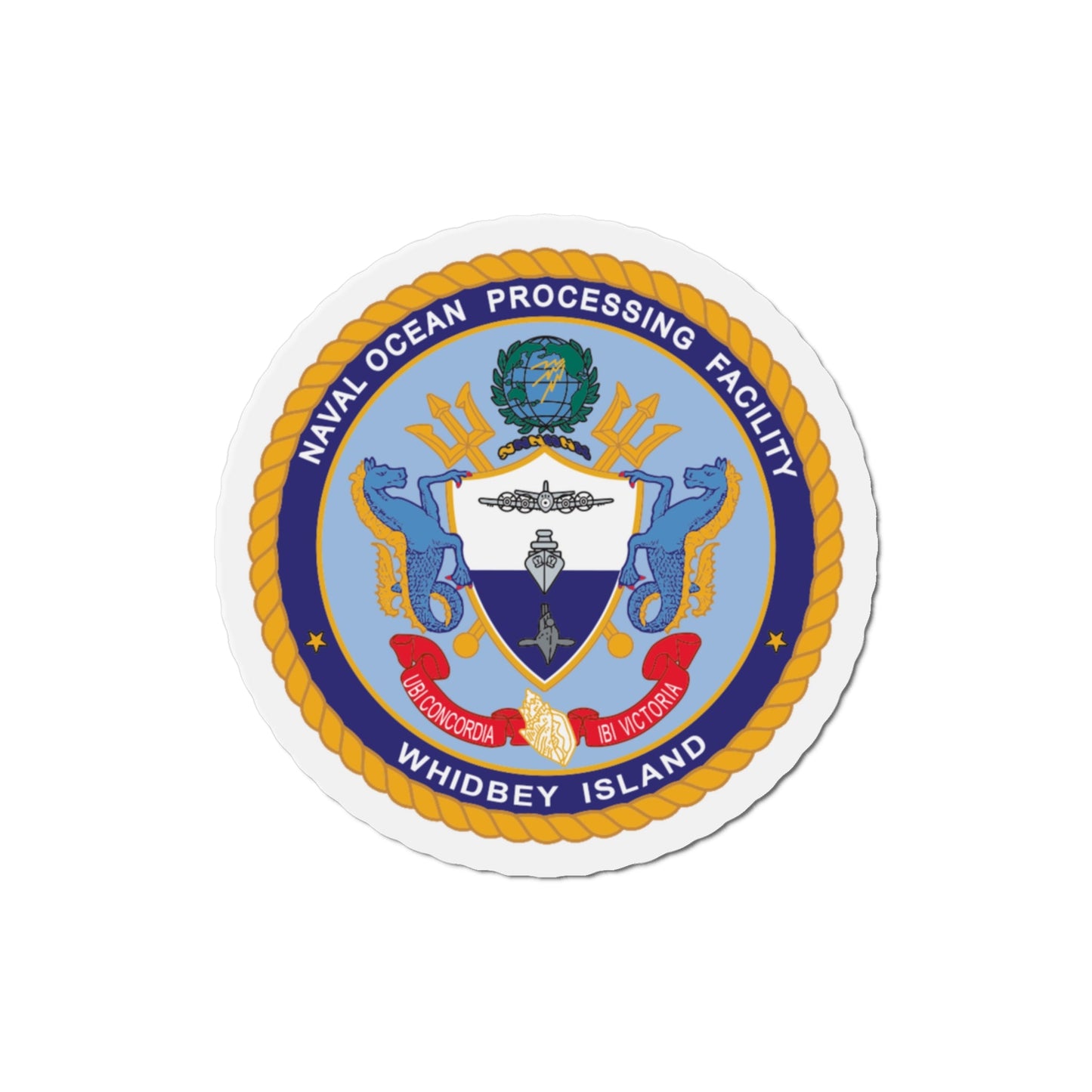 Naval Ocean Processing Facility Whidbey Island (U.S. Navy) Die-Cut Magnet-3" x 3"-The Sticker Space