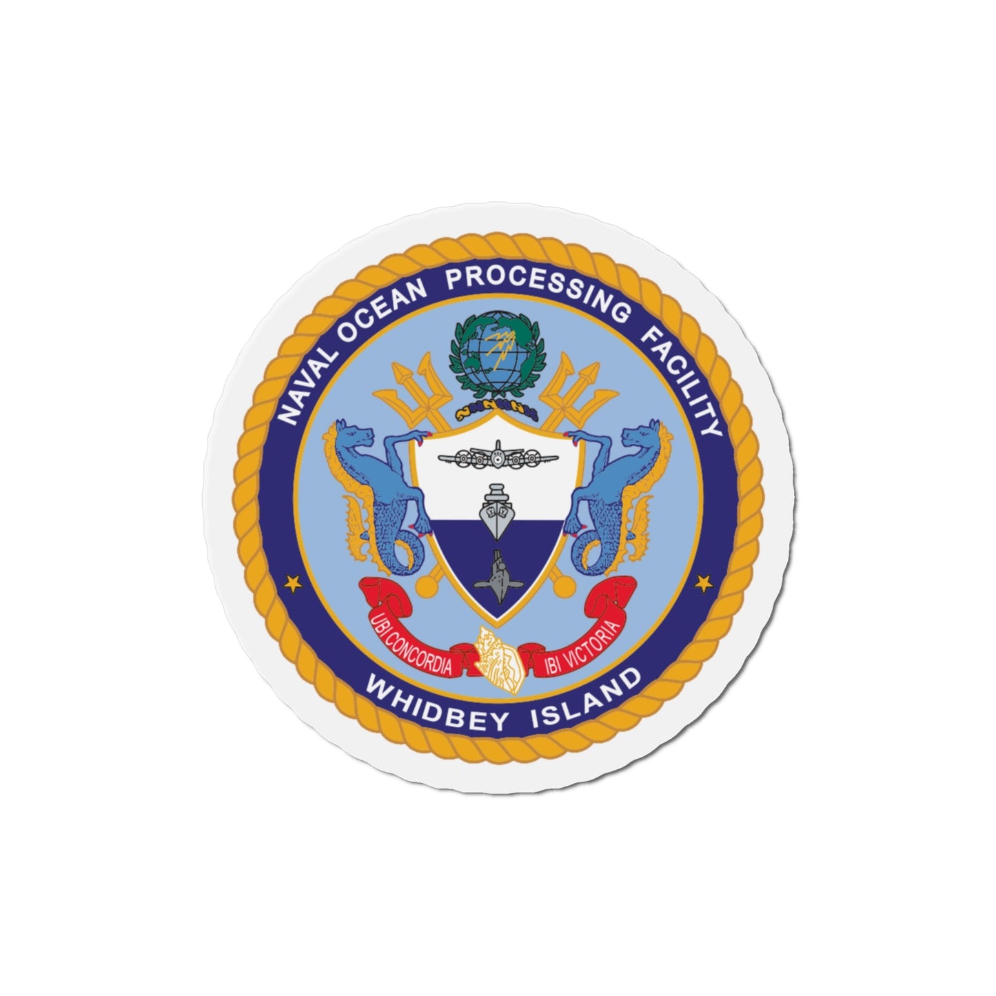 Naval Ocean Processing Facility Whidbey Island (U.S. Navy) Die-Cut Magnet-4" x 4"-The Sticker Space