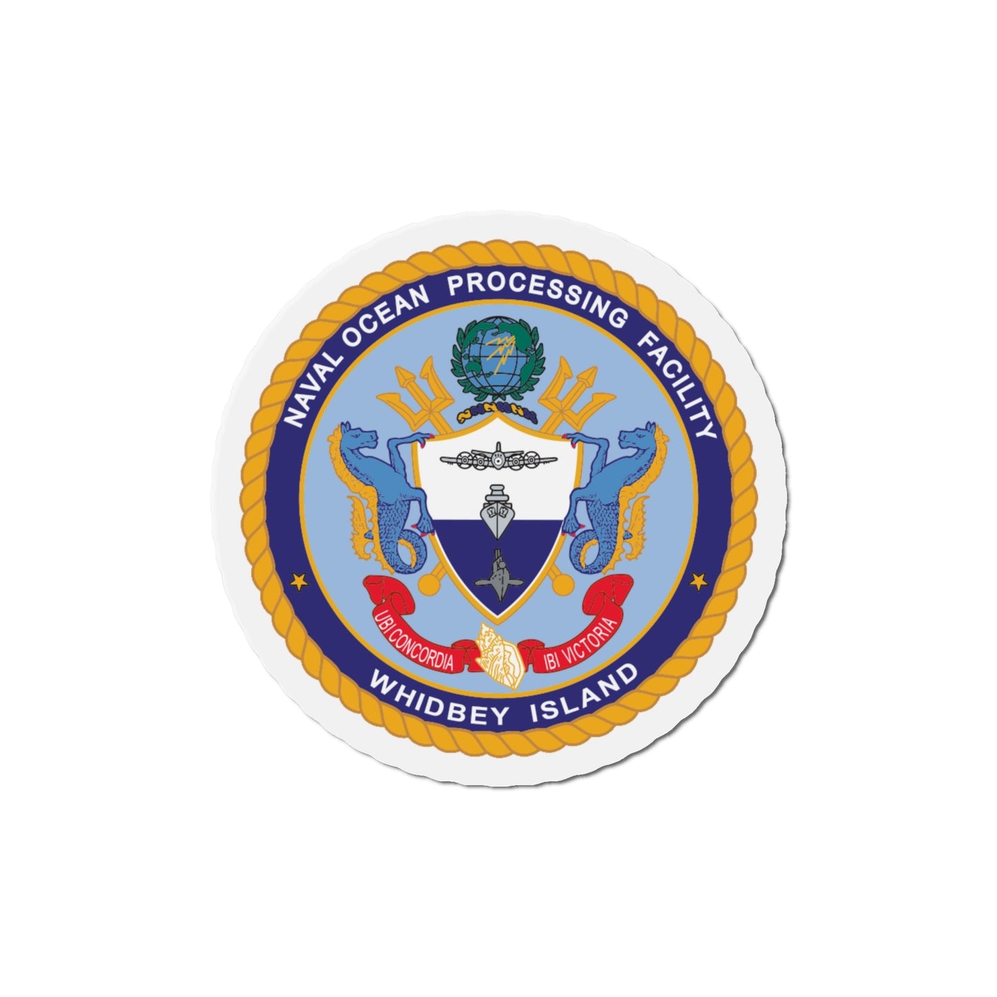 Naval Ocean Processing Facility Whidbey Island (U.S. Navy) Die-Cut Magnet-6 × 6"-The Sticker Space