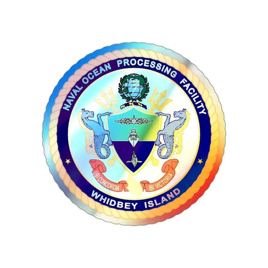 Naval Ocean Processing Facility Whidbey Island (U.S. Navy) Holographic STICKER Die-Cut Vinyl Decal 6 Inch Holographic - The Sticker Space