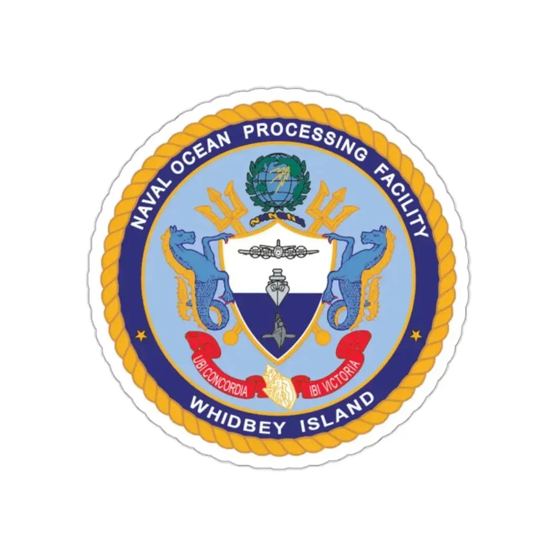 Naval Ocean Processing Facility Whidbey Island (U.S. Navy) STICKER Vinyl Kiss-Cut Decal 2 Inch White - The Sticker Space