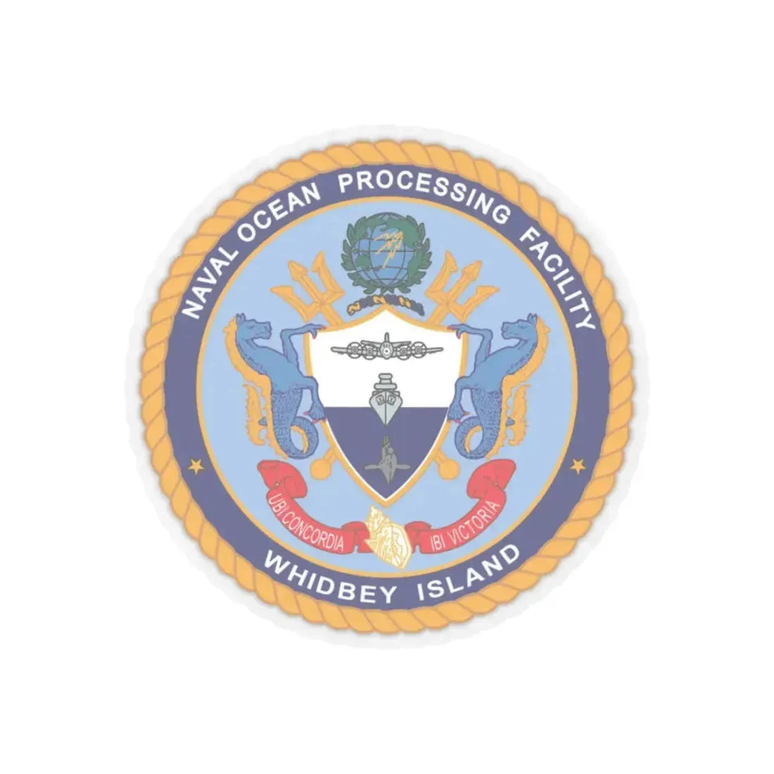 Naval Ocean Processing Facility Whidbey Island (U.S. Navy) STICKER Vinyl Kiss-Cut Decal 3 Inch Transparent - The Sticker Space