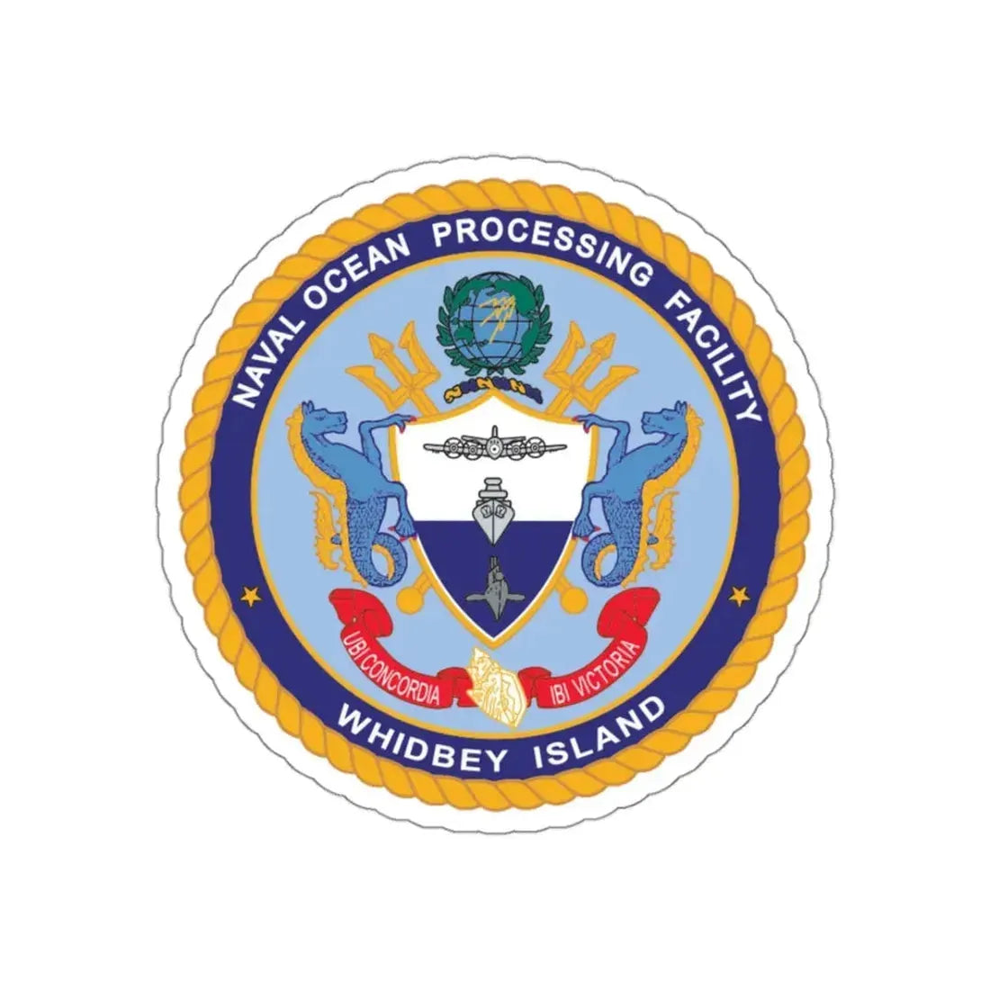 Naval Ocean Processing Facility Whidbey Island (U.S. Navy) STICKER Vinyl Kiss-Cut Decal 3 Inch White - The Sticker Space