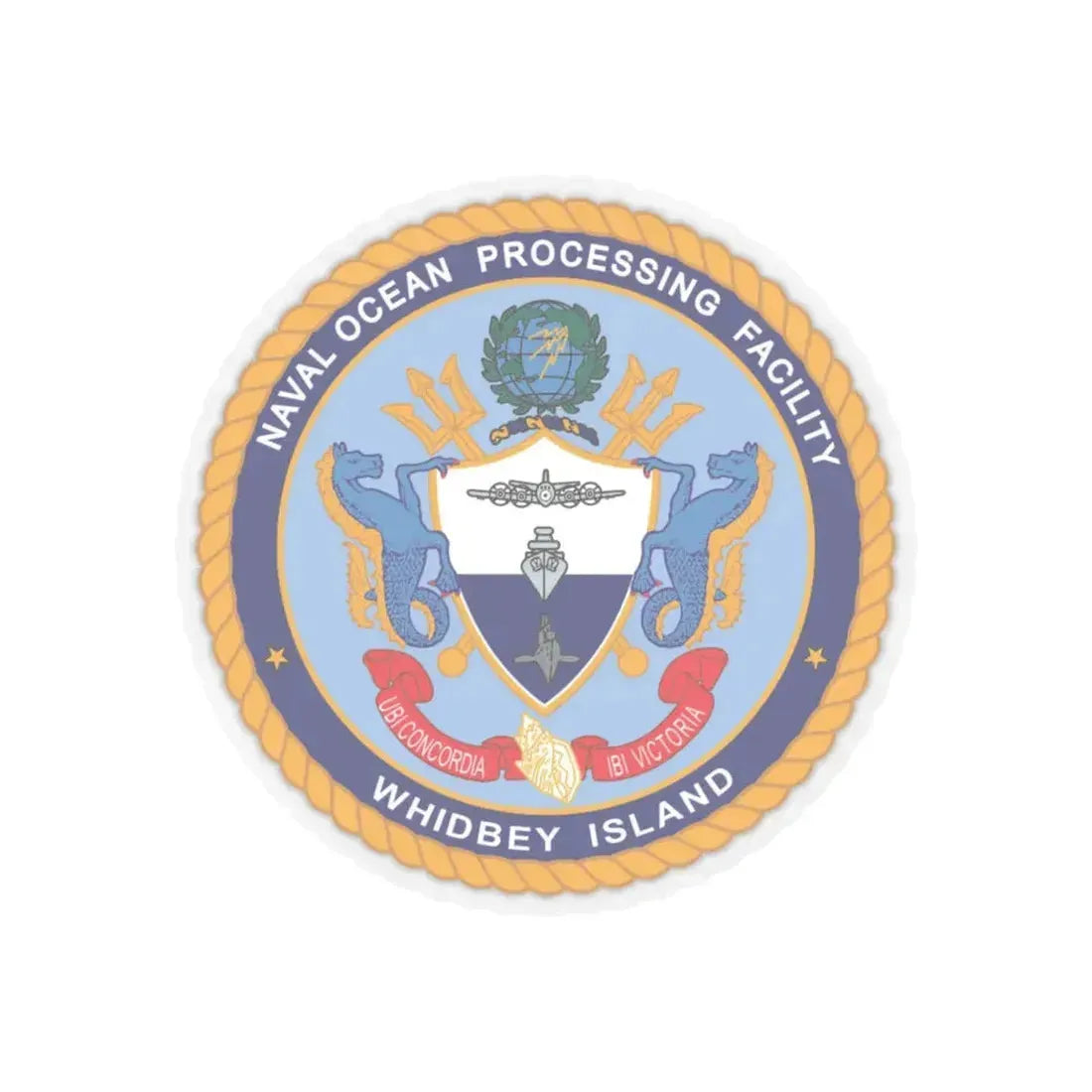 Naval Ocean Processing Facility Whidbey Island (U.S. Navy) STICKER Vinyl Kiss-Cut Decal 4 Inch Transparent - The Sticker Space