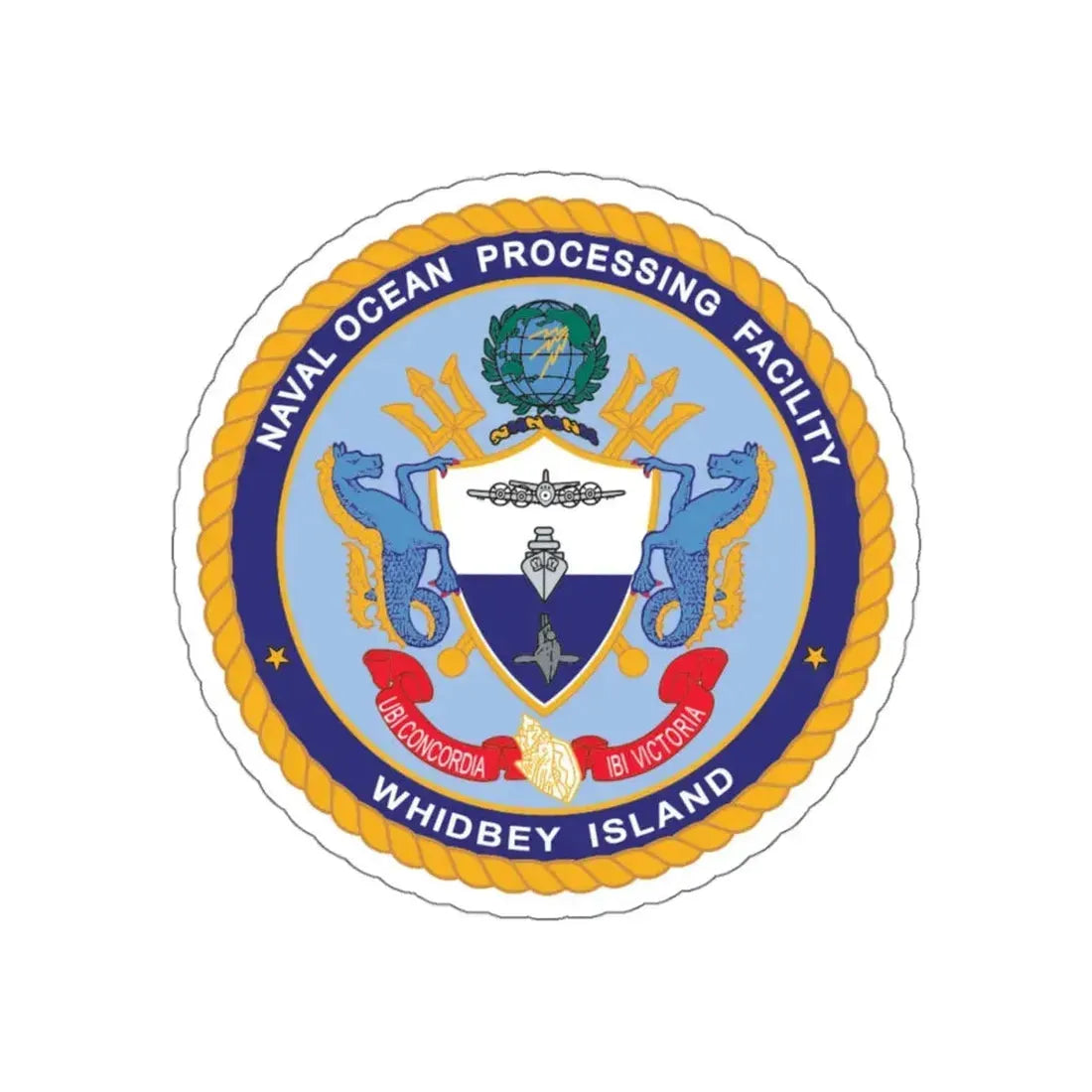 Naval Ocean Processing Facility Whidbey Island (U.S. Navy) STICKER Vinyl Kiss-Cut Decal 4 Inch White - The Sticker Space