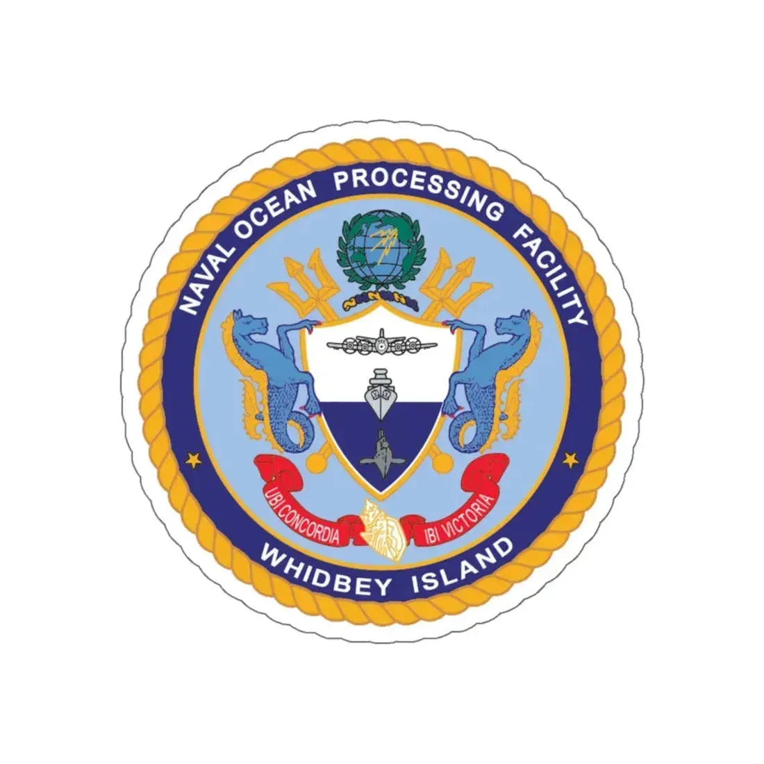 Naval Ocean Processing Facility Whidbey Island (U.S. Navy) STICKER Vinyl Kiss-Cut Decal 6 Inch White - The Sticker Space