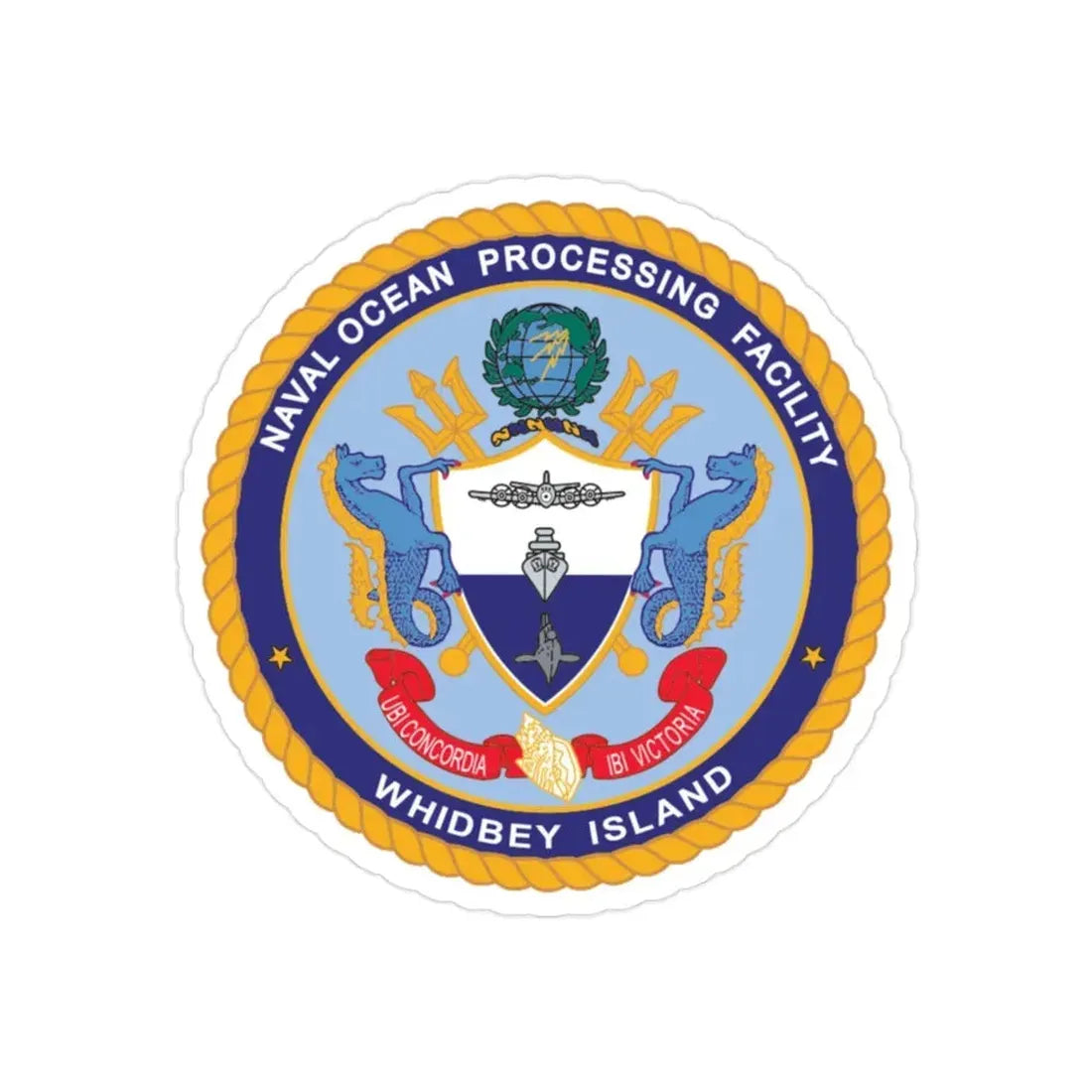 Naval Ocean Processing Facility Whidbey Island (U.S. Navy) Transparent STICKER Die-Cut Vinyl Decal 2 Inch Transparent - The Sticker Space