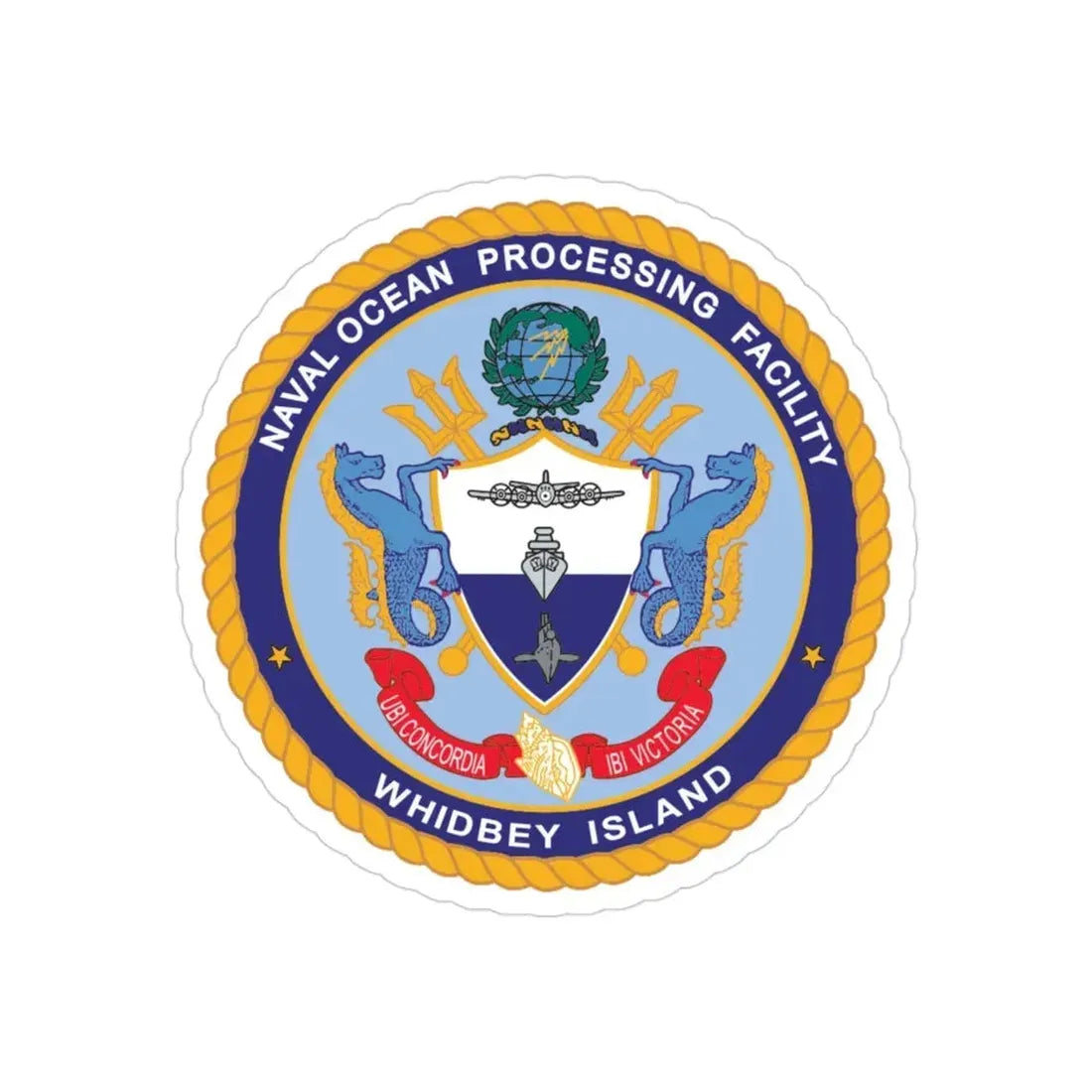 Naval Ocean Processing Facility Whidbey Island (U.S. Navy) Transparent STICKER Die-Cut Vinyl Decal 3 Inch Transparent - The Sticker Space