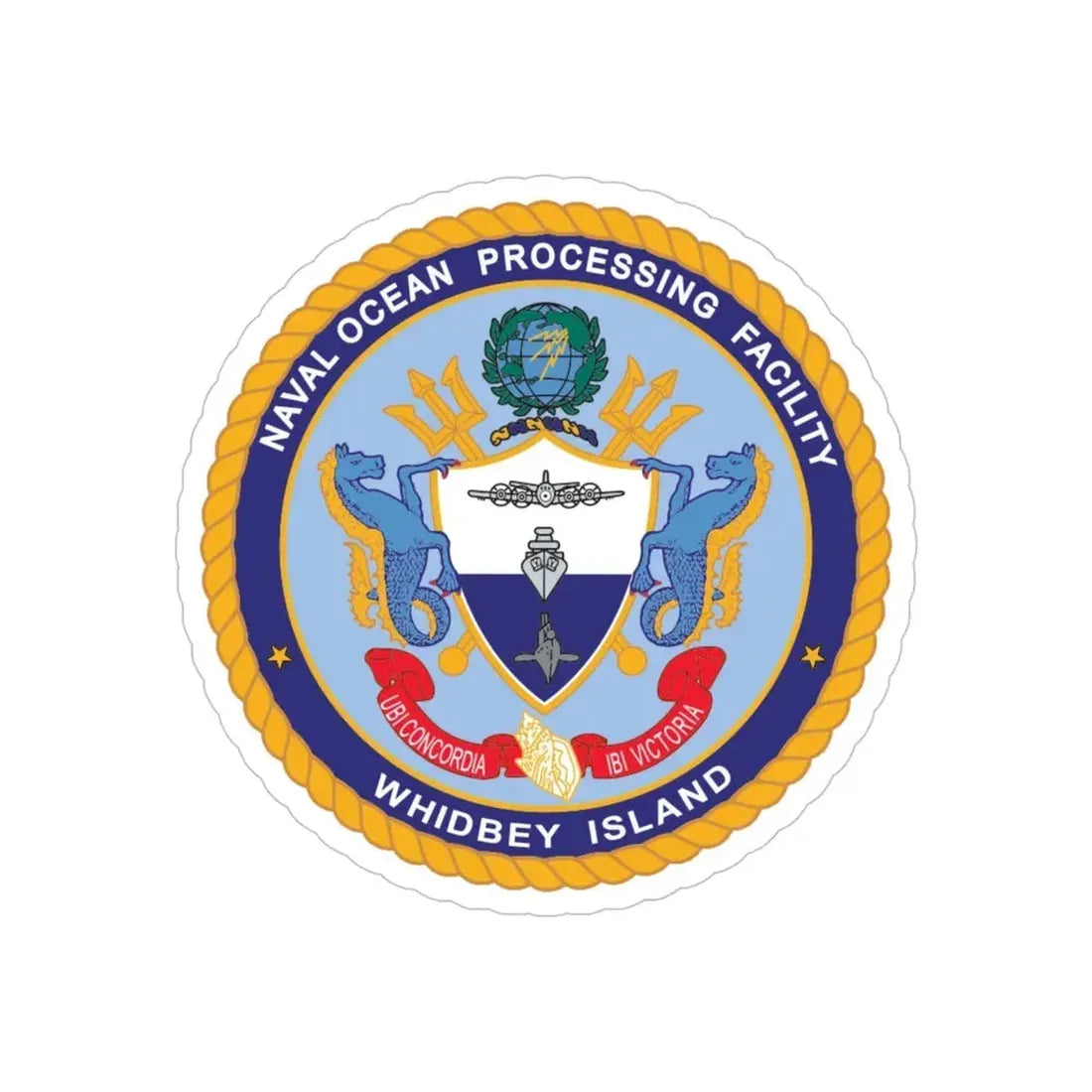 Naval Ocean Processing Facility Whidbey Island (U.S. Navy) Transparent STICKER Die-Cut Vinyl Decal 4 Inch Transparent - The Sticker Space