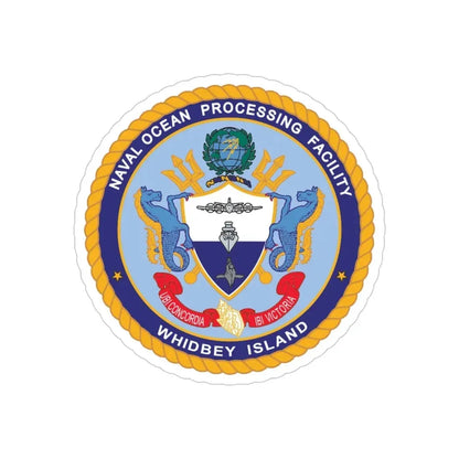 Naval Ocean Processing Facility Whidbey Island (U.S. Navy) Transparent STICKER Die-Cut Vinyl Decal 4 Inch Transparent - The Sticker Space