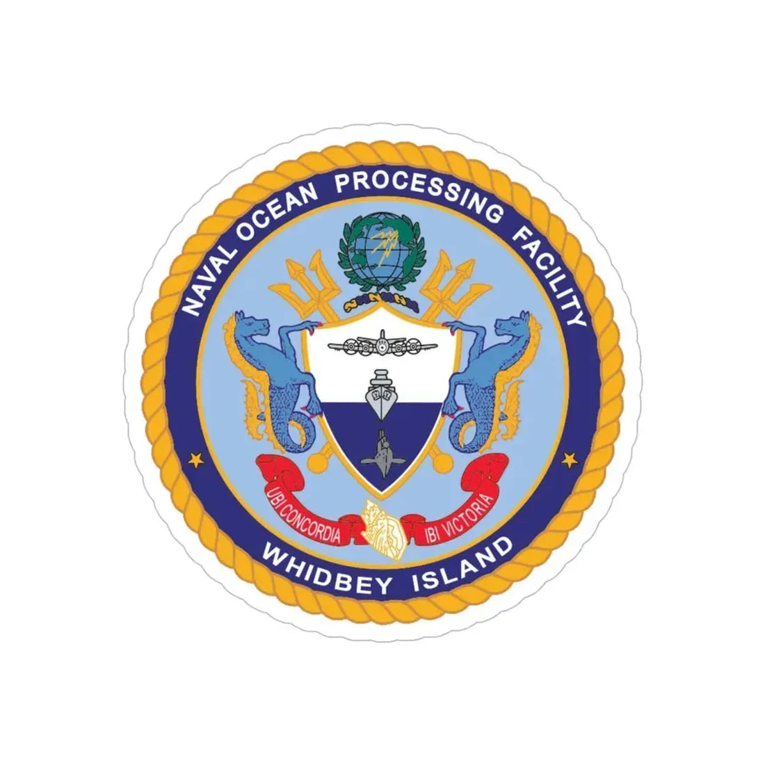 Naval Ocean Processing Facility Whidbey Island (U.S. Navy) Transparent STICKER Die-Cut Vinyl Decal 5 Inch Transparent - The Sticker Space