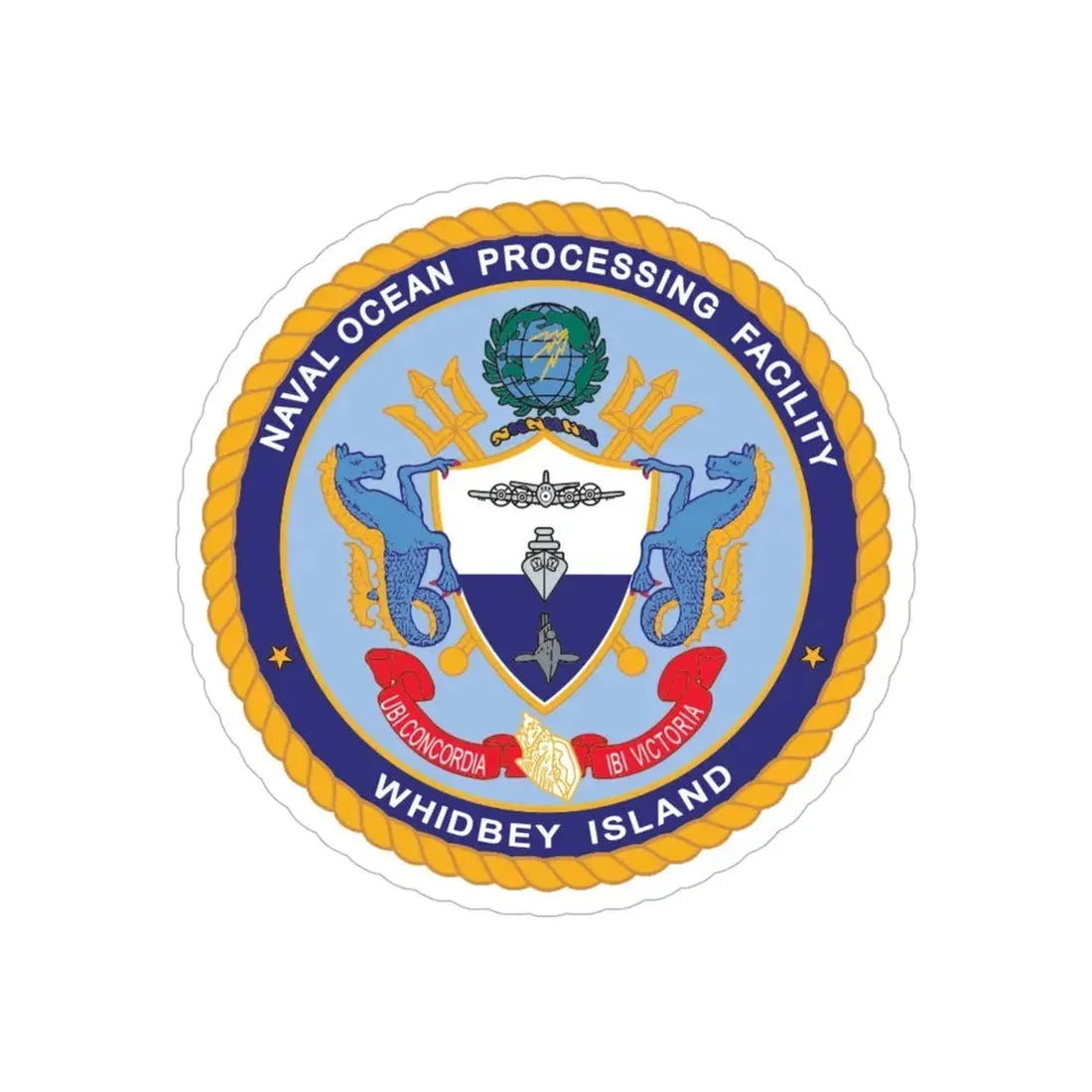 Naval Ocean Processing Facility Whidbey Island (U.S. Navy) Transparent STICKER Die-Cut Vinyl Decal 6 Inch Transparent - The Sticker Space