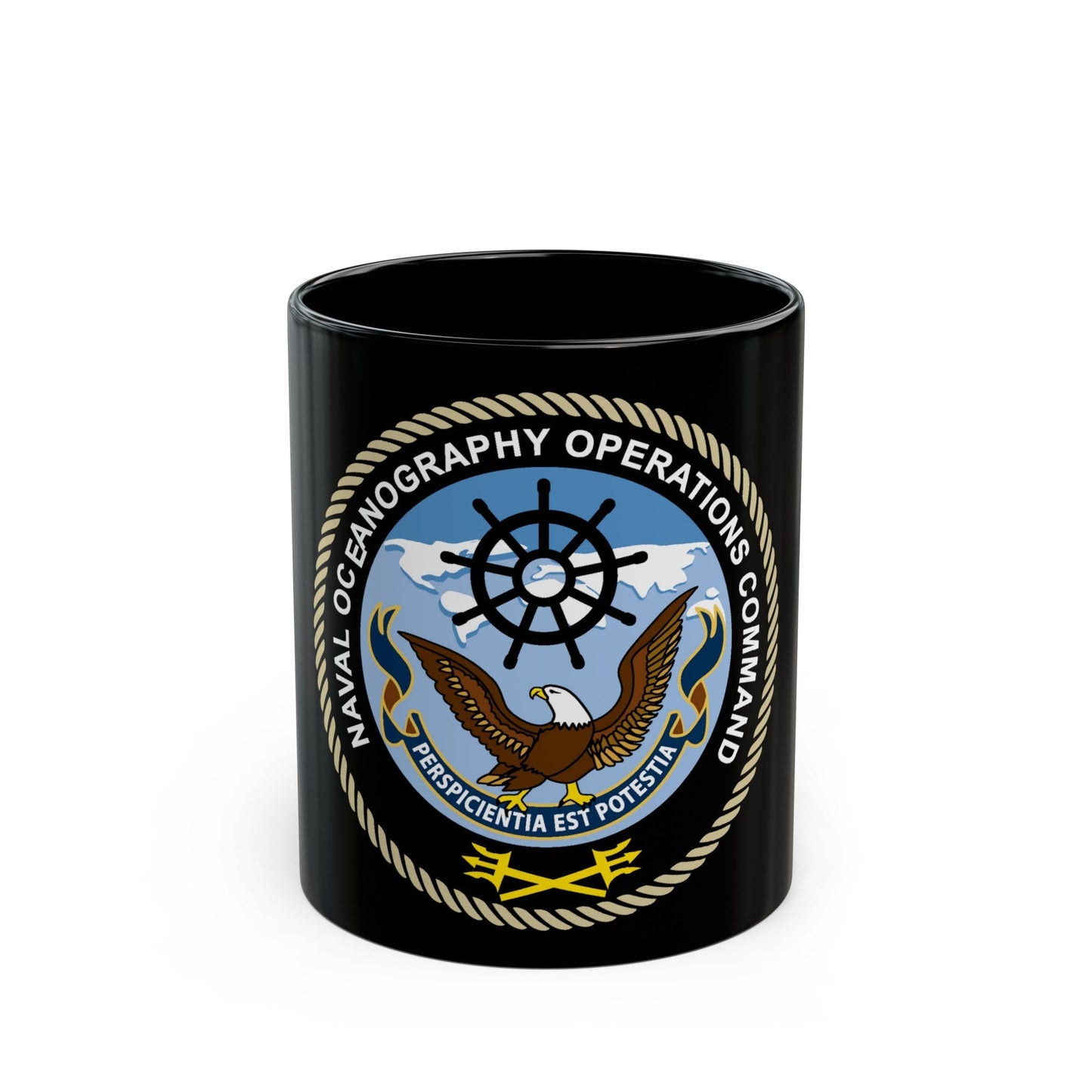 Naval Oceangraphy Operations Command (U.S. Navy) Black Coffee Mug-11oz-The Sticker Space