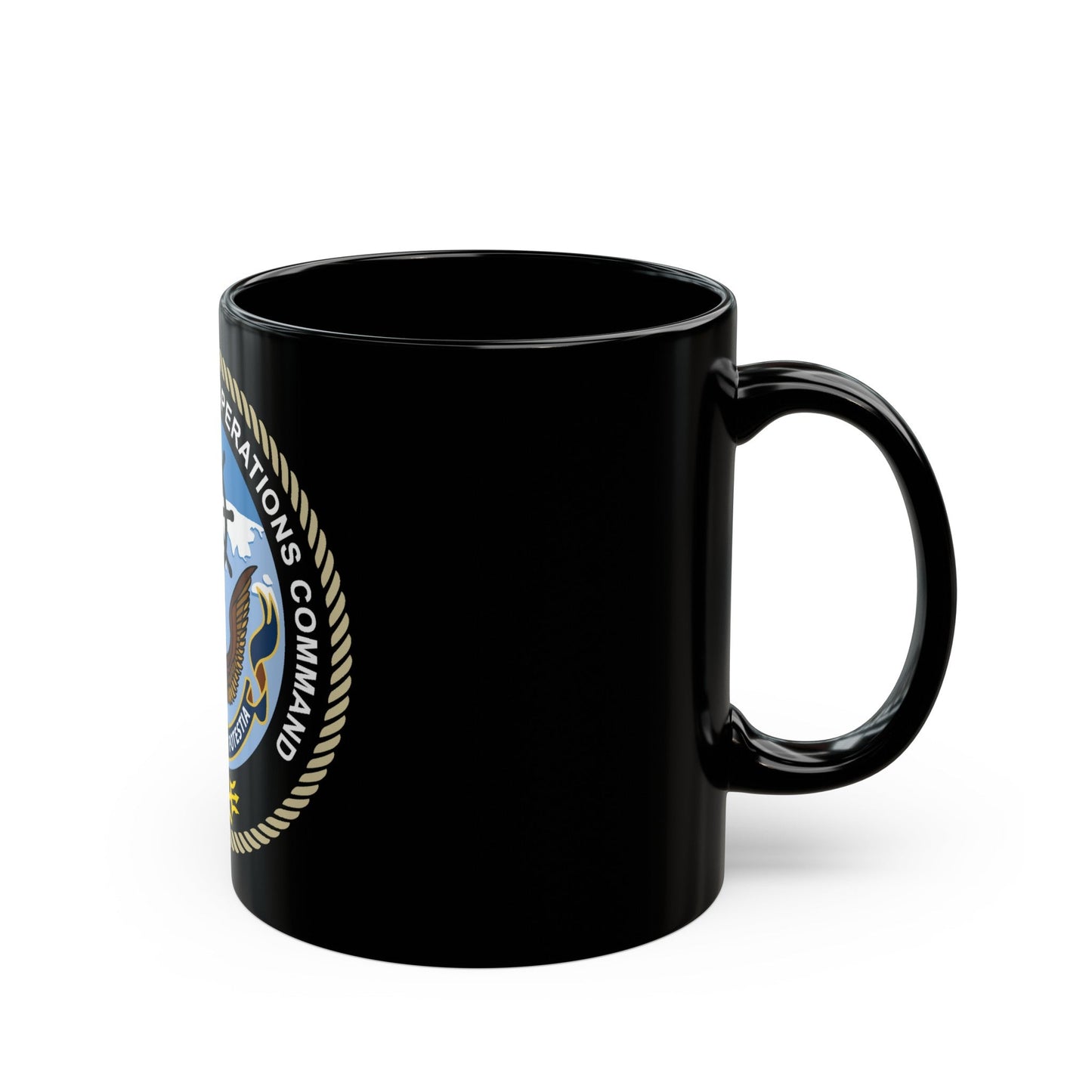 Naval Oceangraphy Operations Command (U.S. Navy) Black Coffee Mug-The Sticker Space