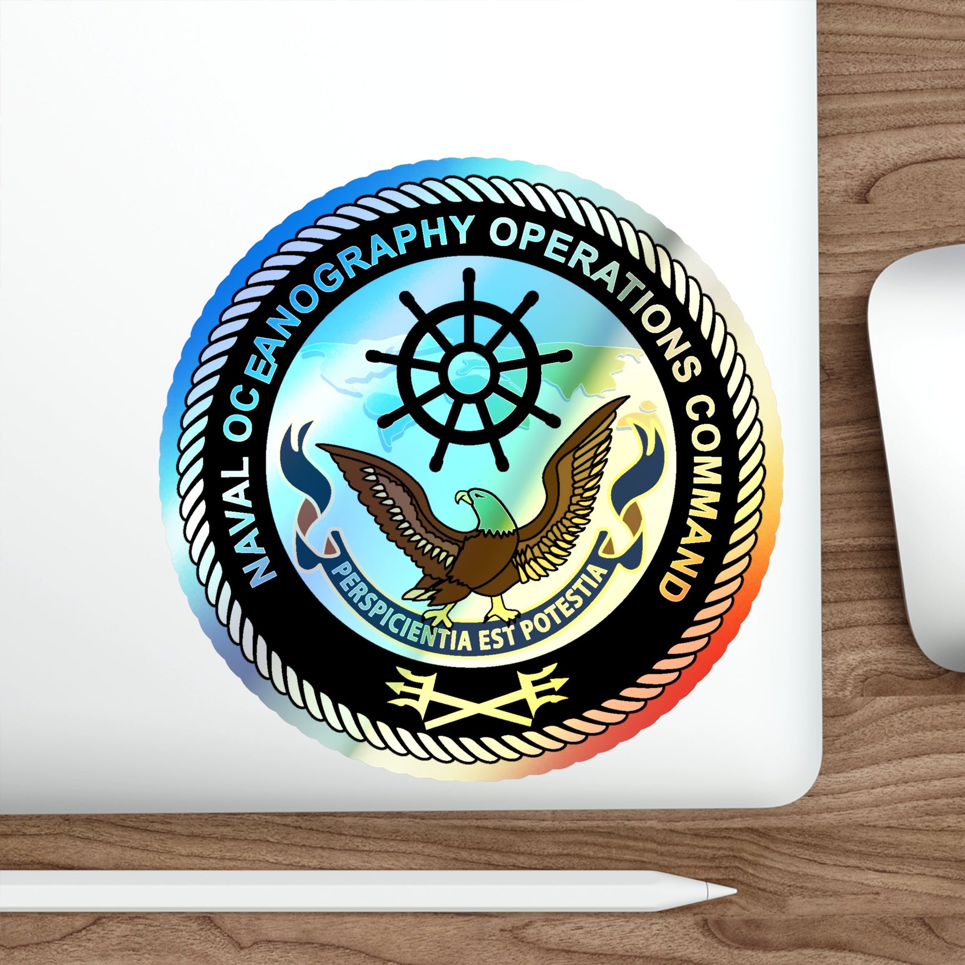 Naval Oceangraphy Operations Command (U.S. Navy) Holographic STICKER Die-Cut Vinyl Decal-The Sticker Space