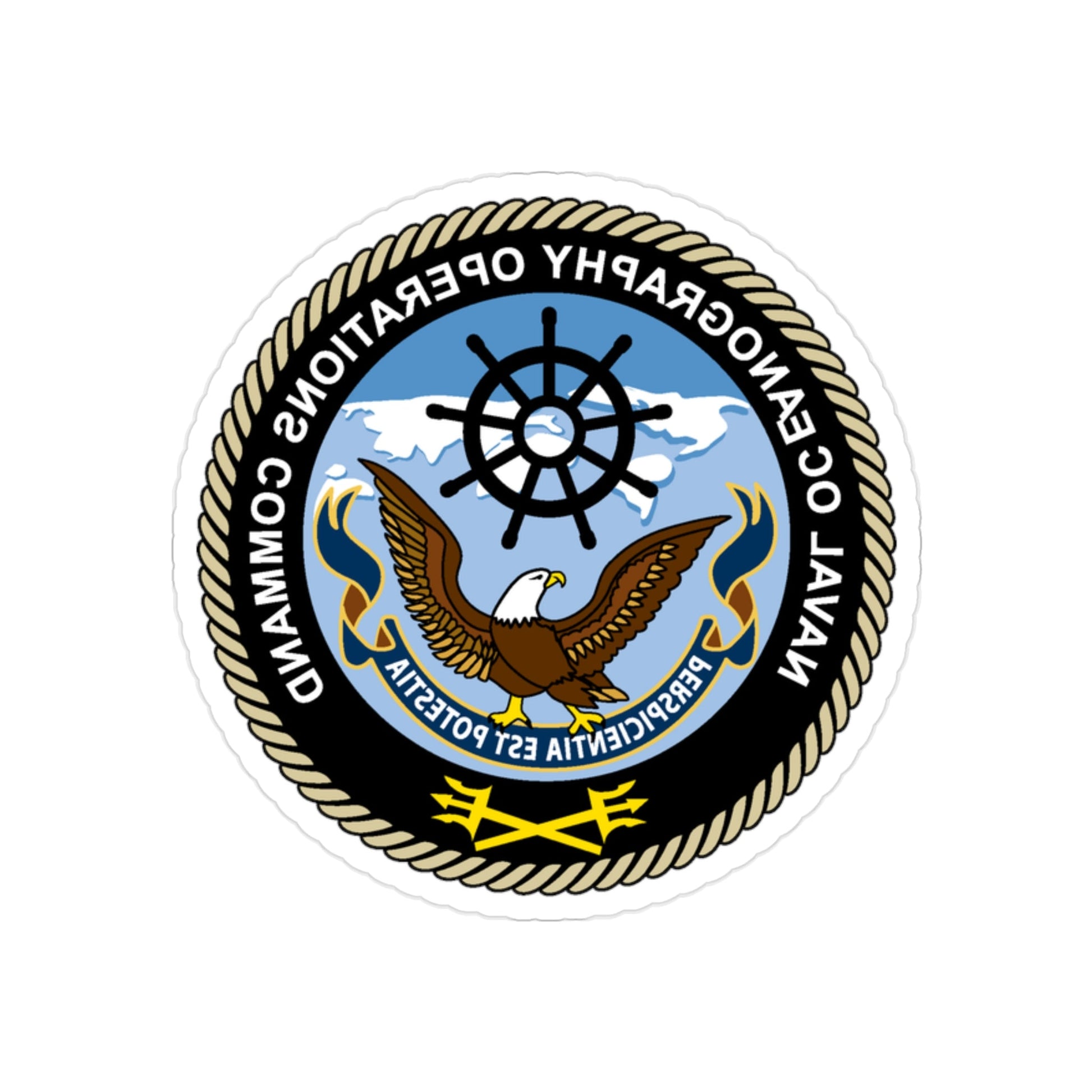 Naval Oceangraphy Operations Command (U.S. Navy) REVERSE PRINT Transparent STICKER-2 Inch-The Sticker Space