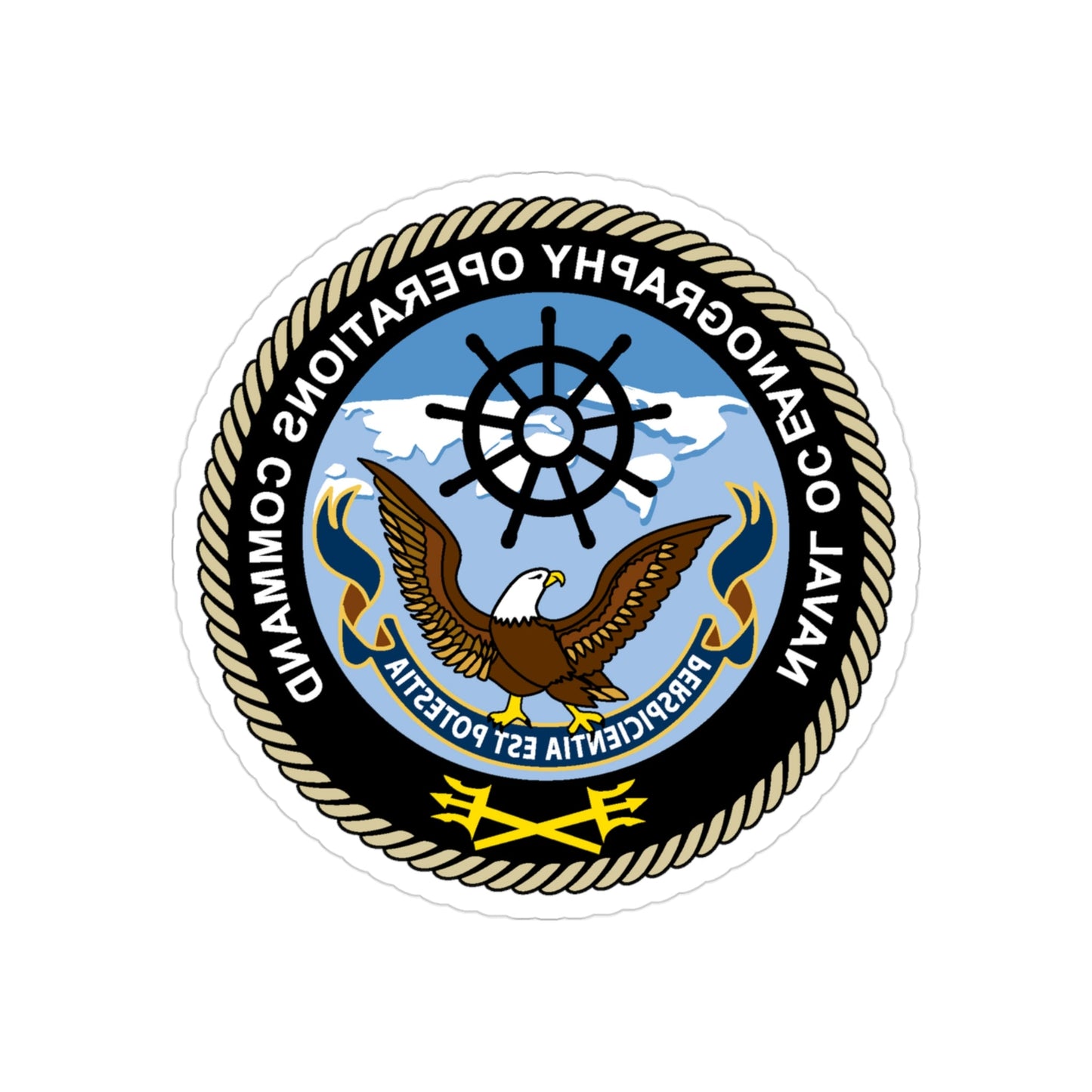 Naval Oceangraphy Operations Command (U.S. Navy) REVERSE PRINT Transparent STICKER-3 Inch-The Sticker Space