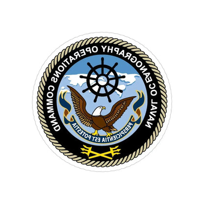 Naval Oceangraphy Operations Command (U.S. Navy) REVERSE PRINT Transparent Die-Cut STICKER - The Sticker Space