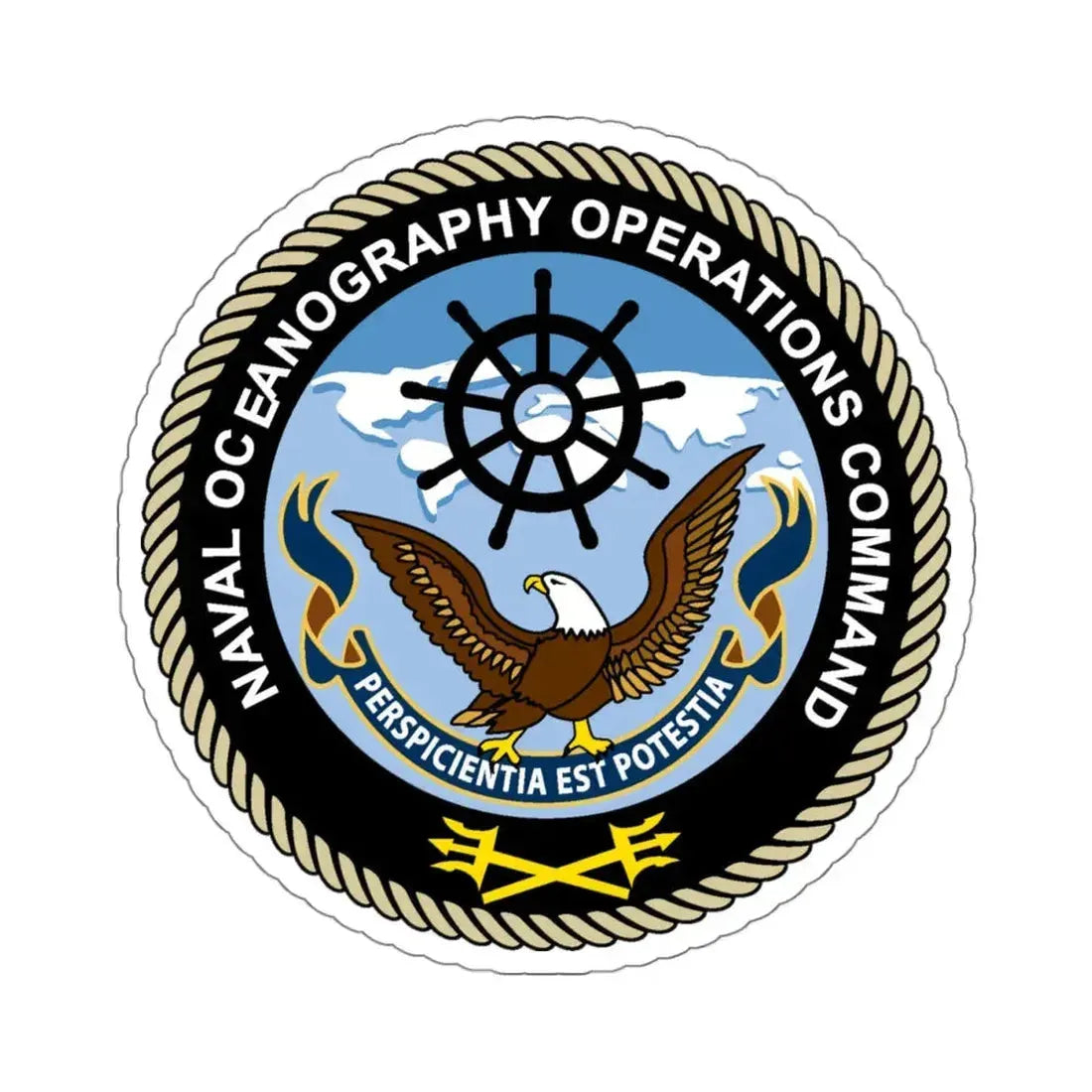 Naval Oceangraphy Operations Command (U.S. Navy) STICKER Vinyl Kiss-Cut Decal 4 Inch White - The Sticker Space