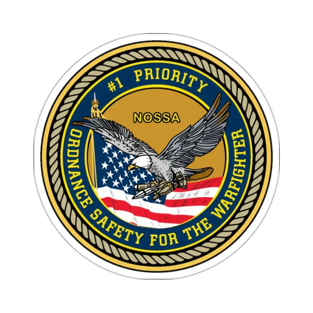 Naval Ordinance Safety and Security (U.S. Navy) STICKER Vinyl Kiss-Cut Decal 2 Inch White - The Sticker Space