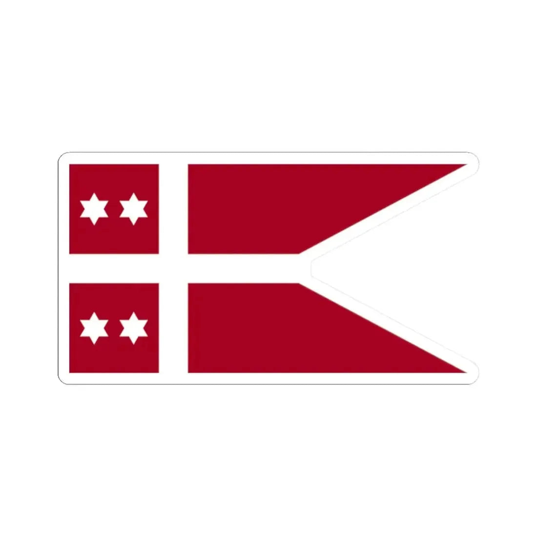 Naval Rank Flag of Denmark - Admiral (Denmark) STICKER Vinyl Kiss-Cut Decal 2 Inch White - The Sticker Space