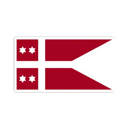 Naval Rank Flag of Denmark - Admiral (Denmark) STICKER Vinyl Kiss-Cut Decal 2 Inch White - The Sticker Space