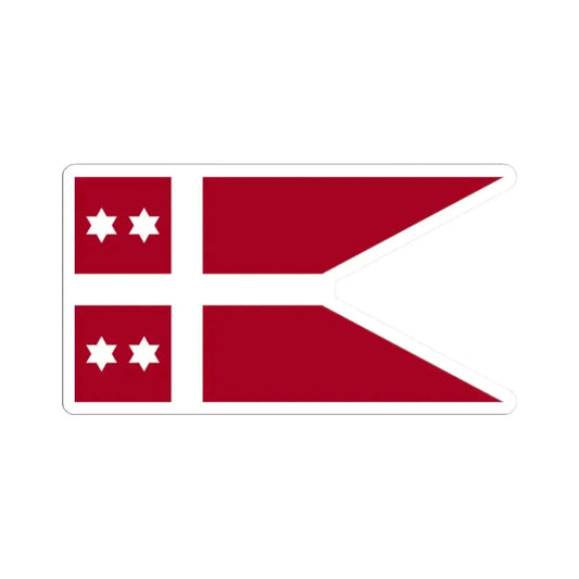 Naval Rank Flag of Denmark - Admiral (Denmark) STICKER Vinyl Kiss-Cut Decal 2 Inch White - The Sticker Space
