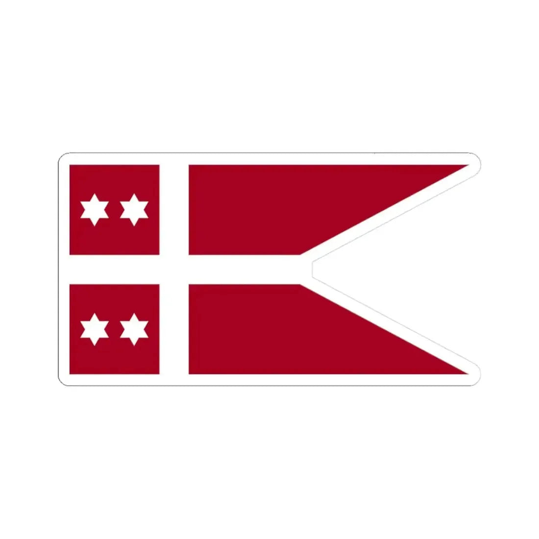 Naval Rank Flag of Denmark - Admiral (Denmark) STICKER Vinyl Kiss-Cut Decal 3 Inch White - The Sticker Space