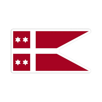 Naval Rank Flag of Denmark - Admiral (Denmark) STICKER Vinyl Kiss-Cut Decal 3 Inch White - The Sticker Space