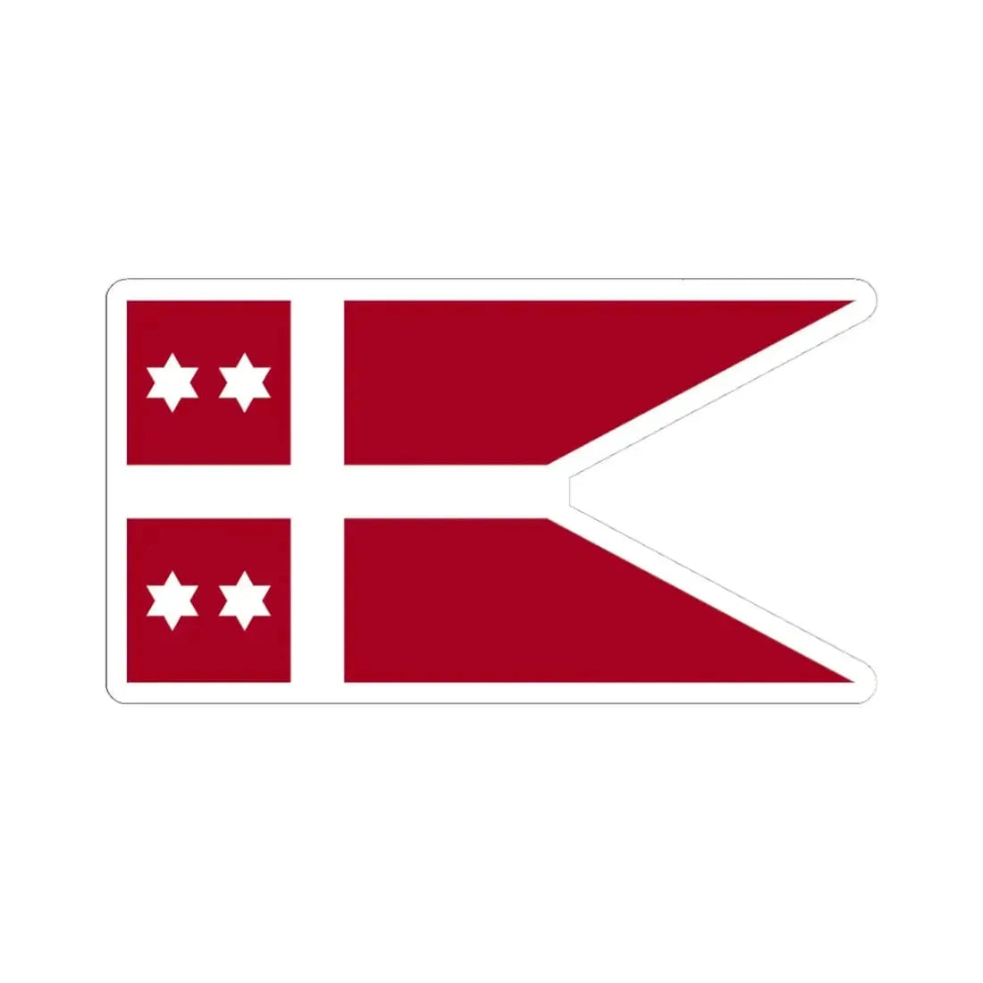 Naval Rank Flag of Denmark - Admiral (Denmark) STICKER Vinyl Kiss-Cut Decal 4 Inch White - The Sticker Space