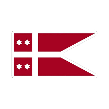 Naval Rank Flag of Denmark - Admiral (Denmark) STICKER Vinyl Kiss-Cut Decal 4 Inch White - The Sticker Space