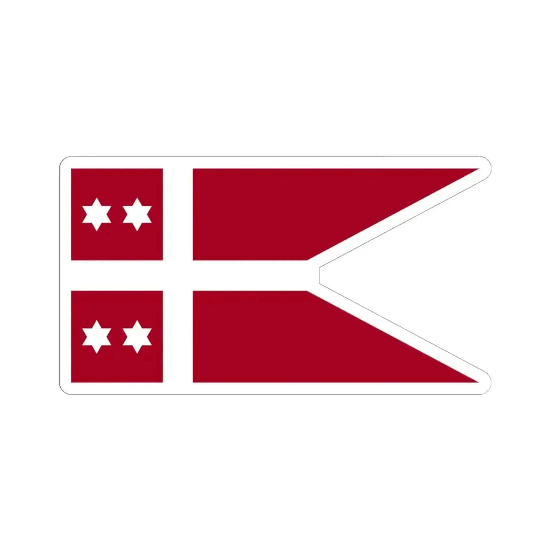Naval Rank Flag of Denmark - Admiral (Denmark) STICKER Vinyl Kiss-Cut Decal 6 Inch White - The Sticker Space