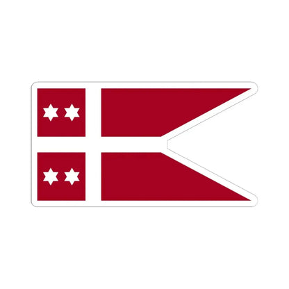 Naval Rank Flag of Denmark - Admiral (Denmark) STICKER Vinyl Kiss-Cut Decal 6 Inch White - The Sticker Space
