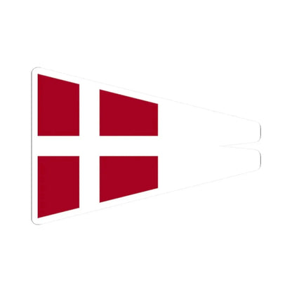 Naval Rank Flag of Denmark - Chief of Squadron (Denmark) STICKER Vinyl Kiss-Cut Decal 2 Inch White - The Sticker Space